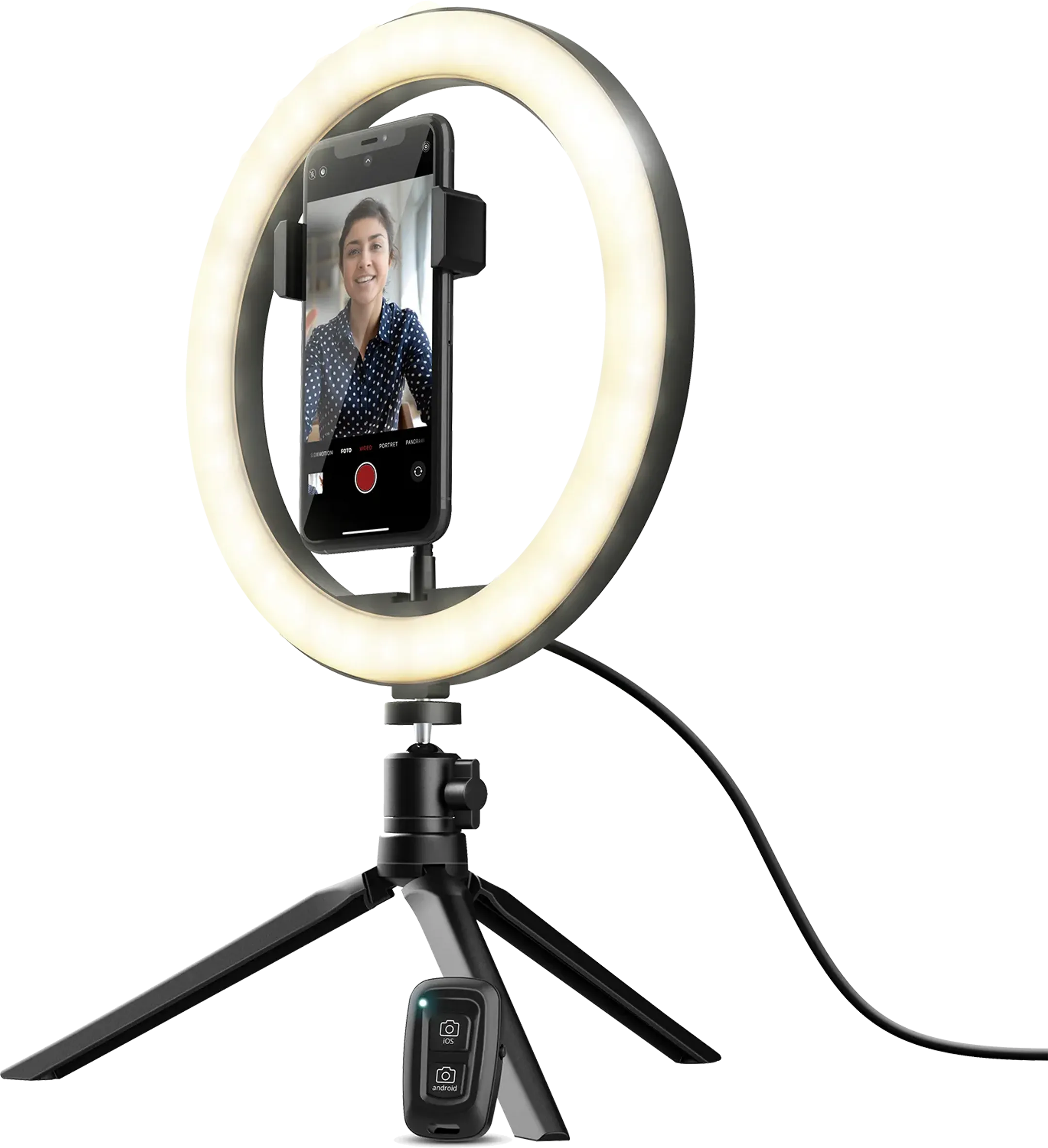 Maku kit vlogging avec anneau lumineux 10" et statif