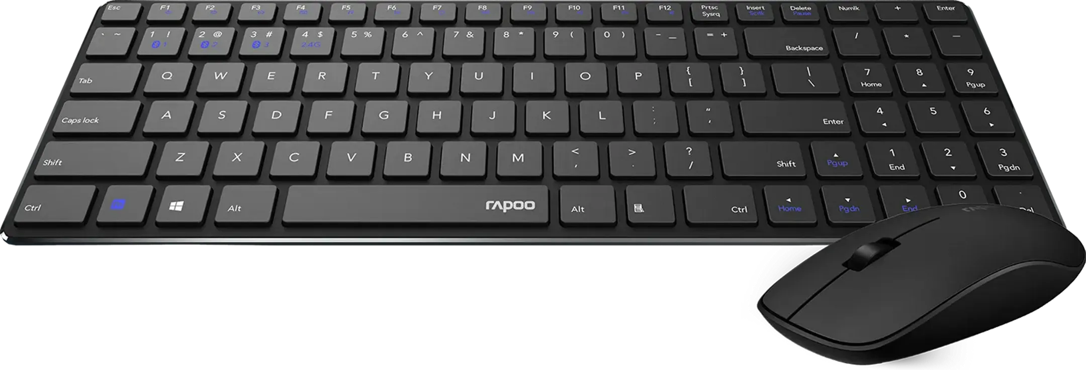 Rapoo Kit clavier et souris sans fil 9300M - Noir (AZERTY BE) image