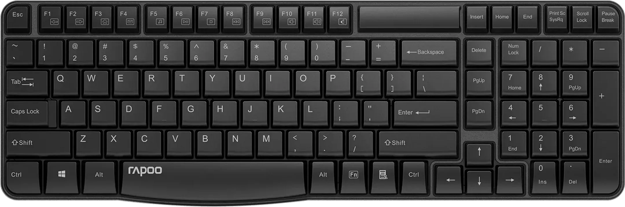 Rapoo Combo draadloos toetsenbord en muis X1800S - Zwart (AZERTY BE) image