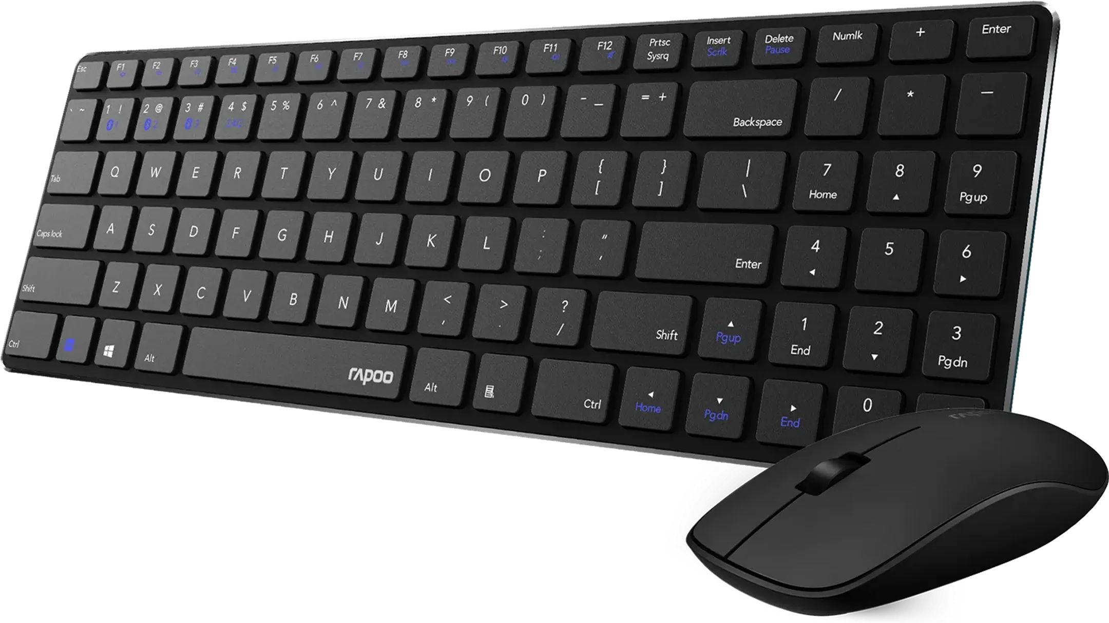 Rapoo Kit clavier et souris sans fil 9300M - Noir (AZERTY BE) image