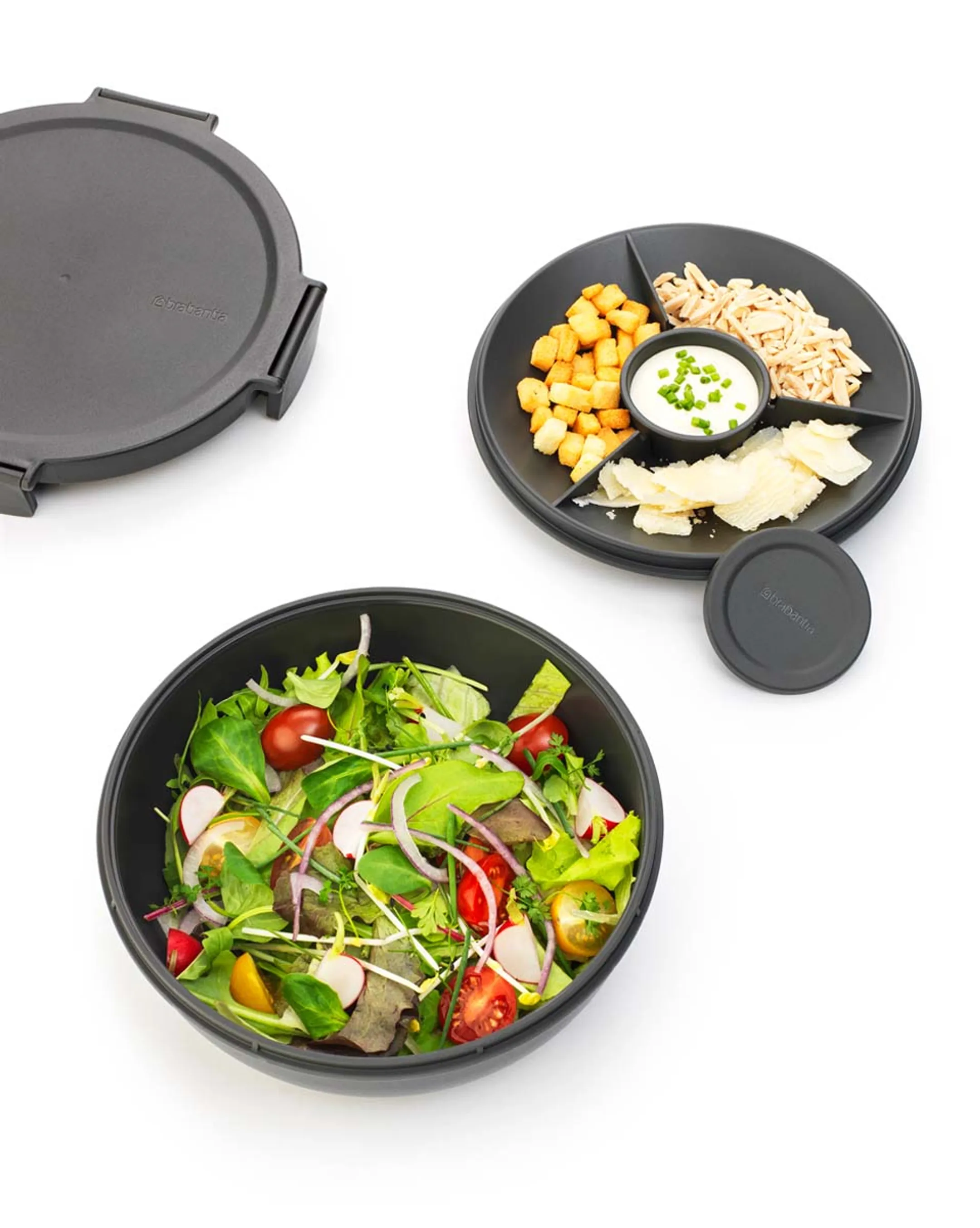 Brabantia Make & Take salade lunchkom 1,3 liter - Dark Grey image