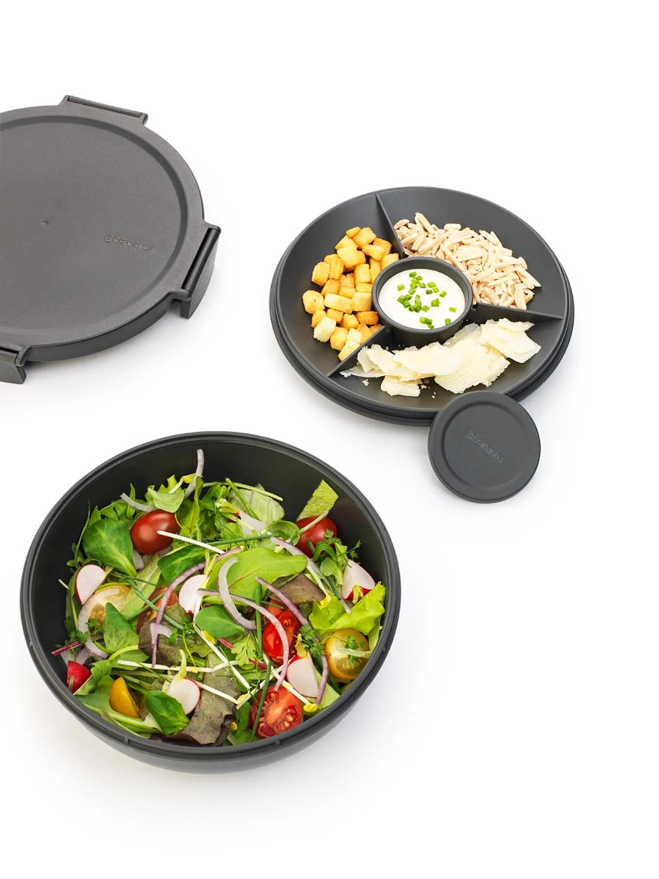 Brabantia Make & Take salade lunchkom 1,3 liter - Dark Grey image