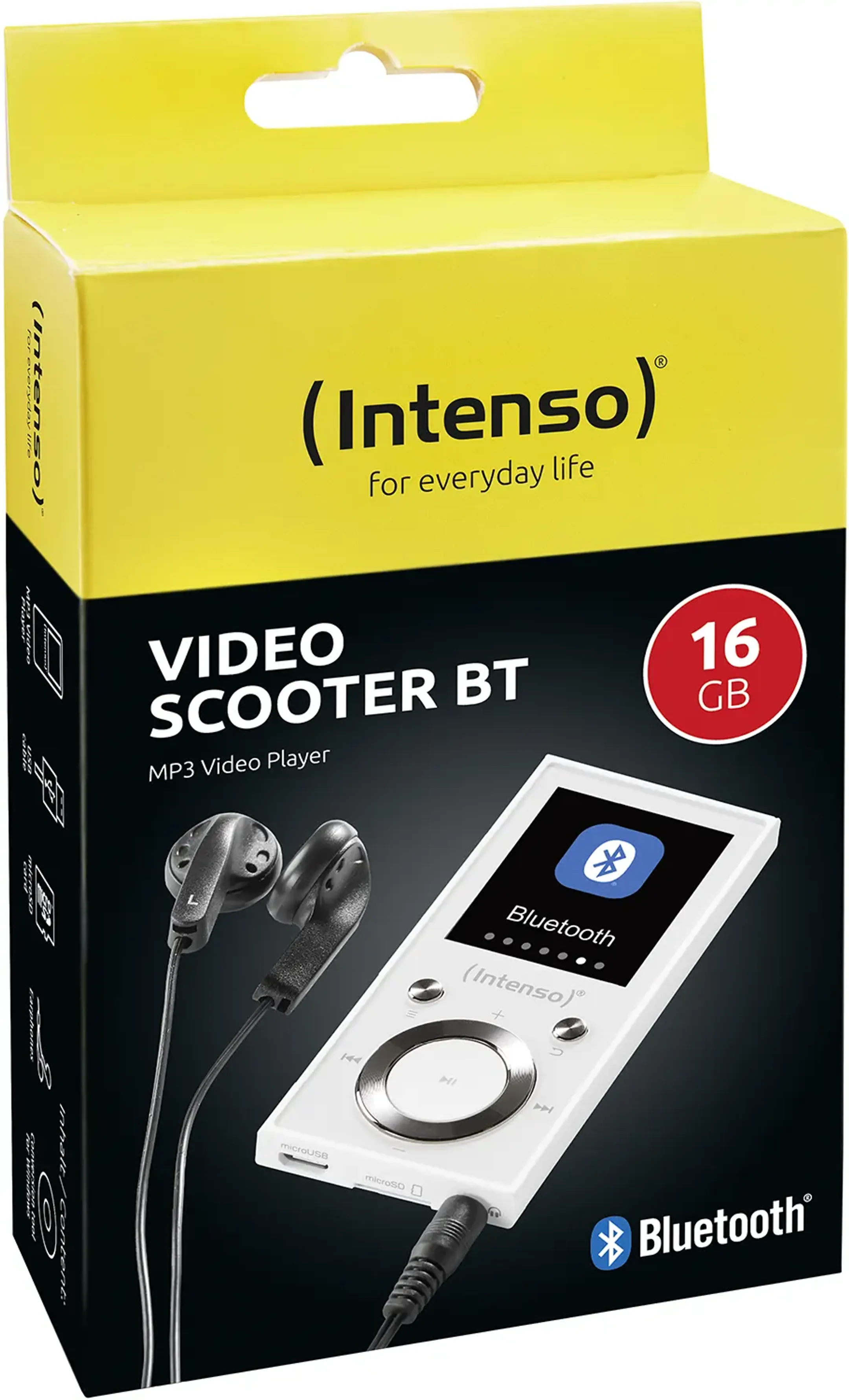 Intenso Draagbare MP3-speler Video Scooter BT - 16 GB - Wit image