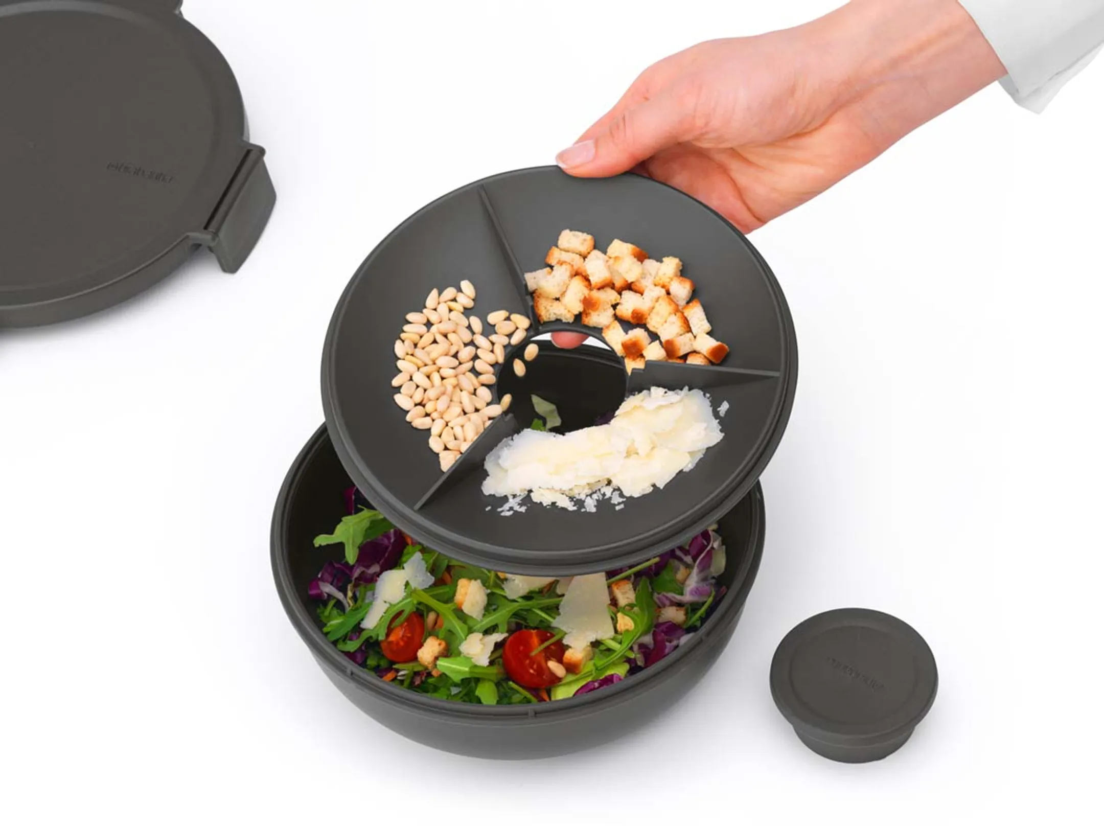 Brabantia Make & Take salade lunchkom 1,3 liter - Dark Grey image