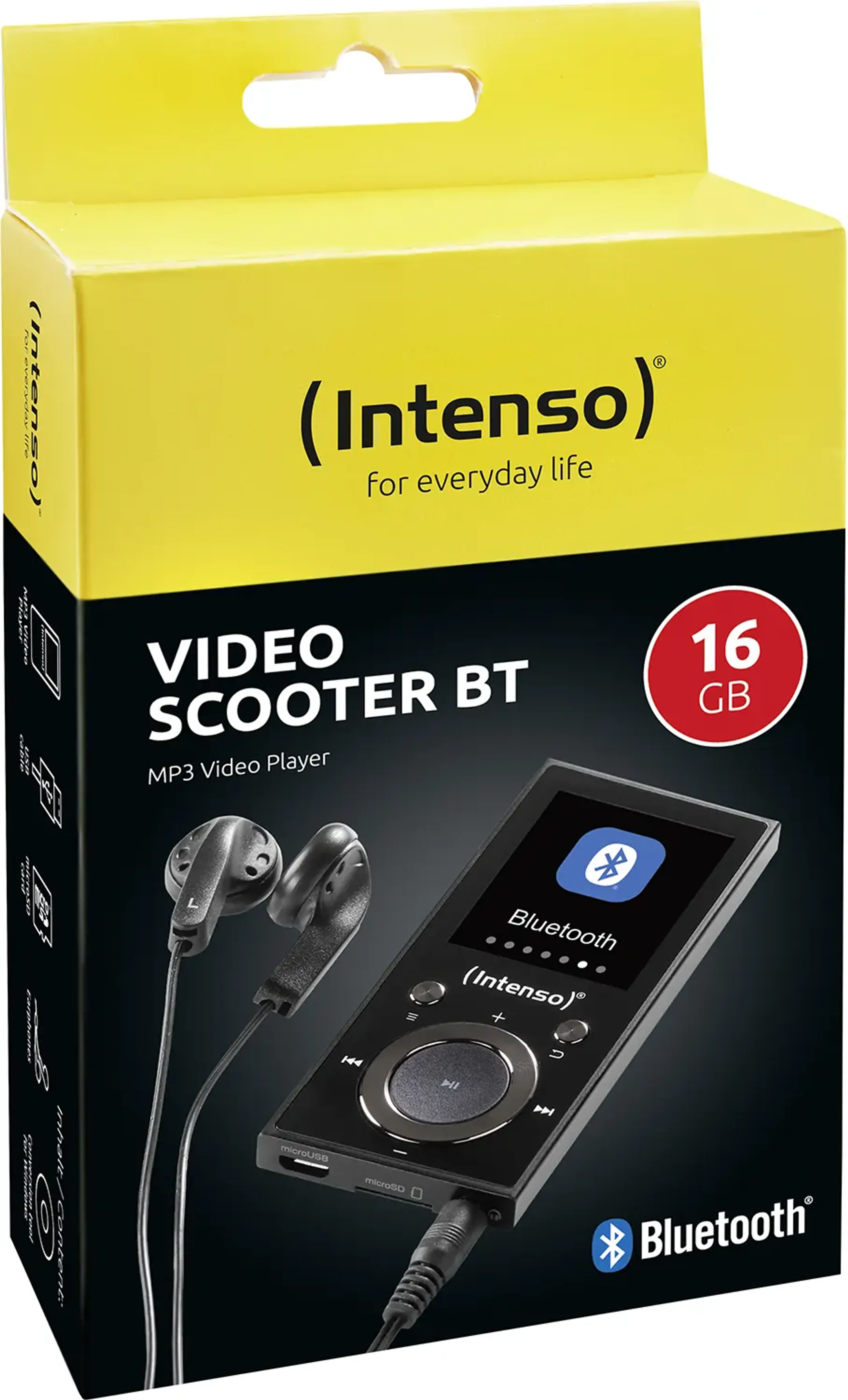 Intenso Draagbare MP3-speler Video Scooter BT - 16 GB - Zwart image