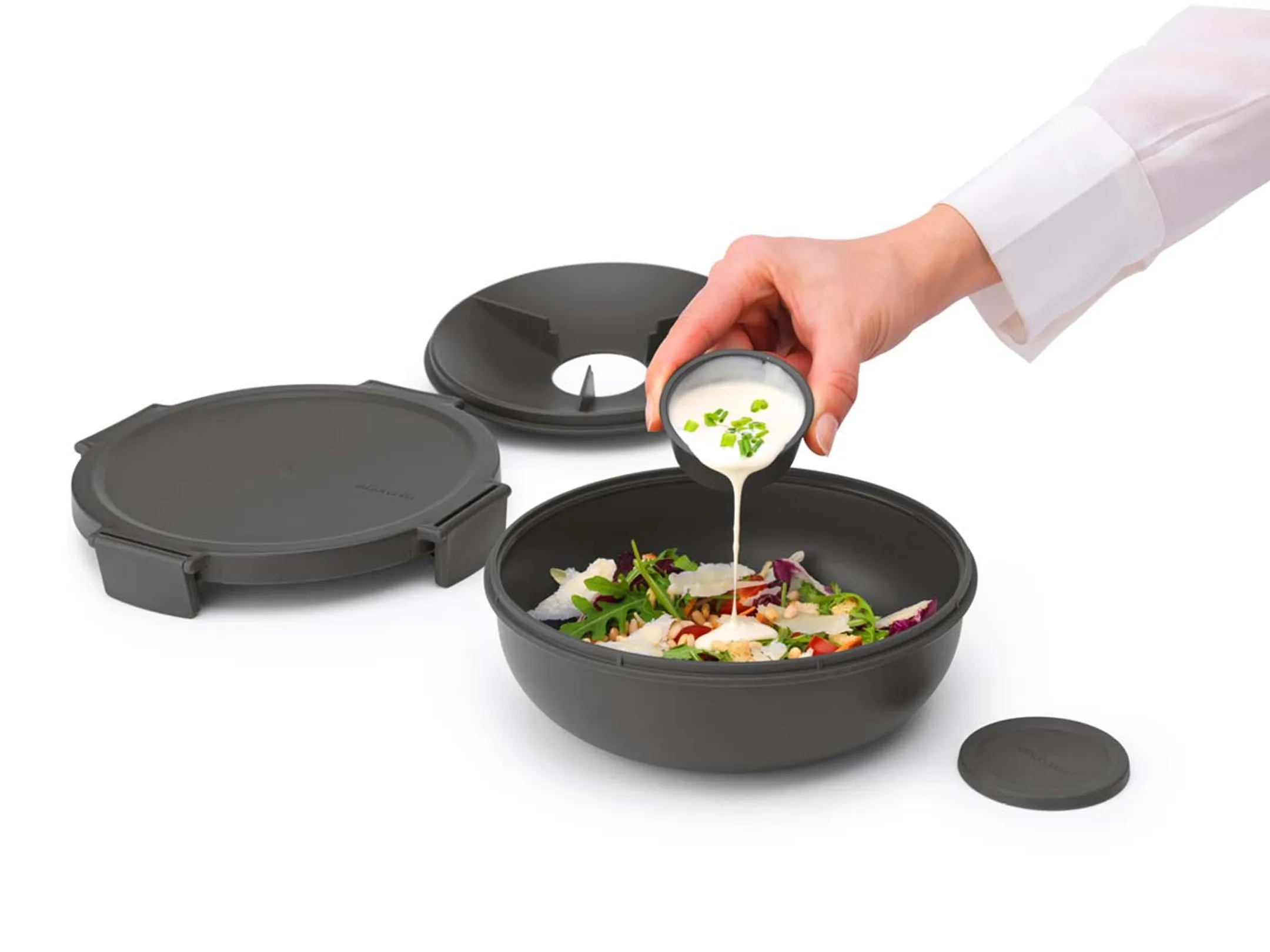 Brabantia Make & Take salade lunchkom 1,3 liter - Dark Grey image