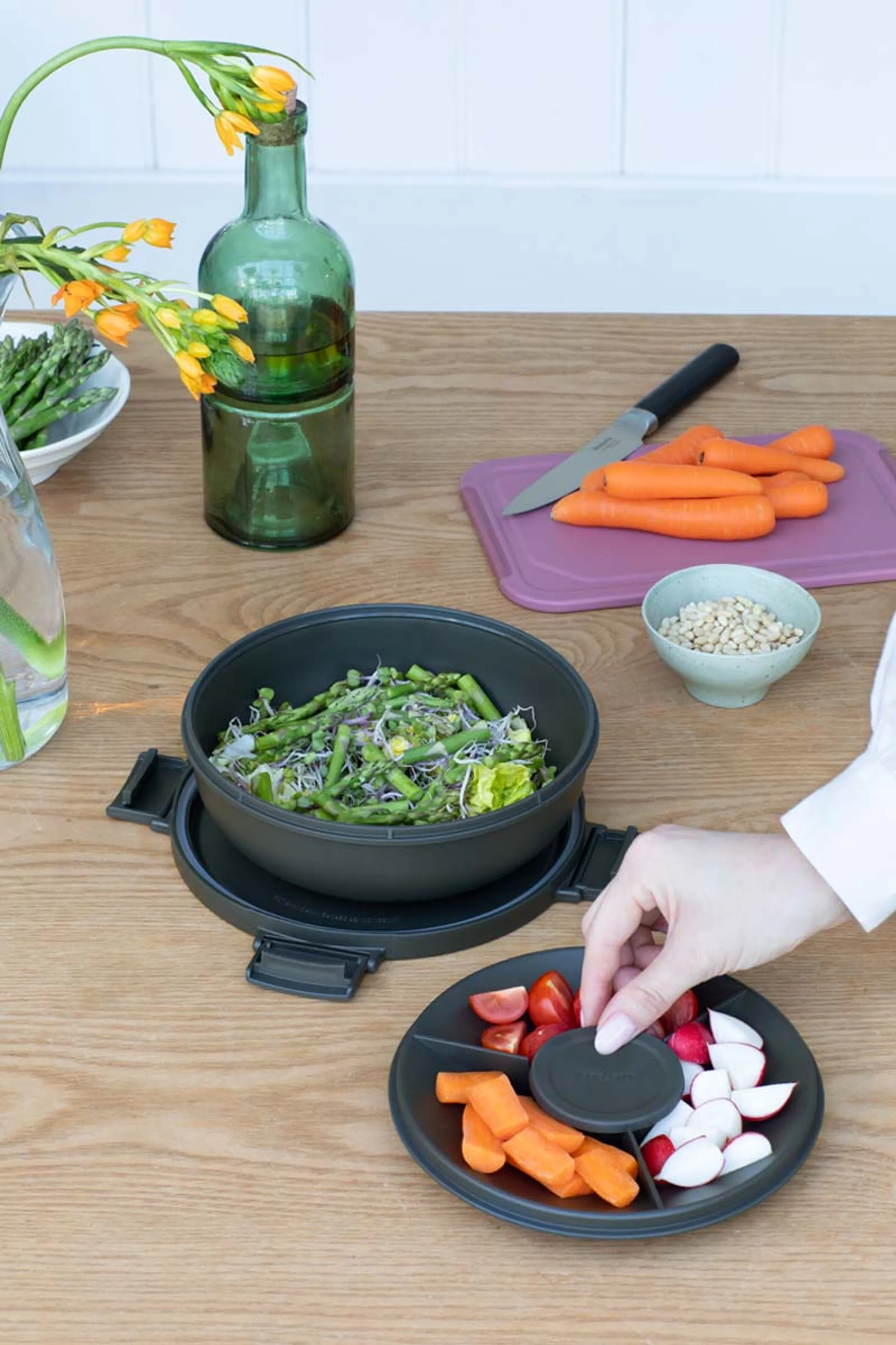 Brabantia Make & Take salade lunchkom 1,3 liter - Dark Grey image