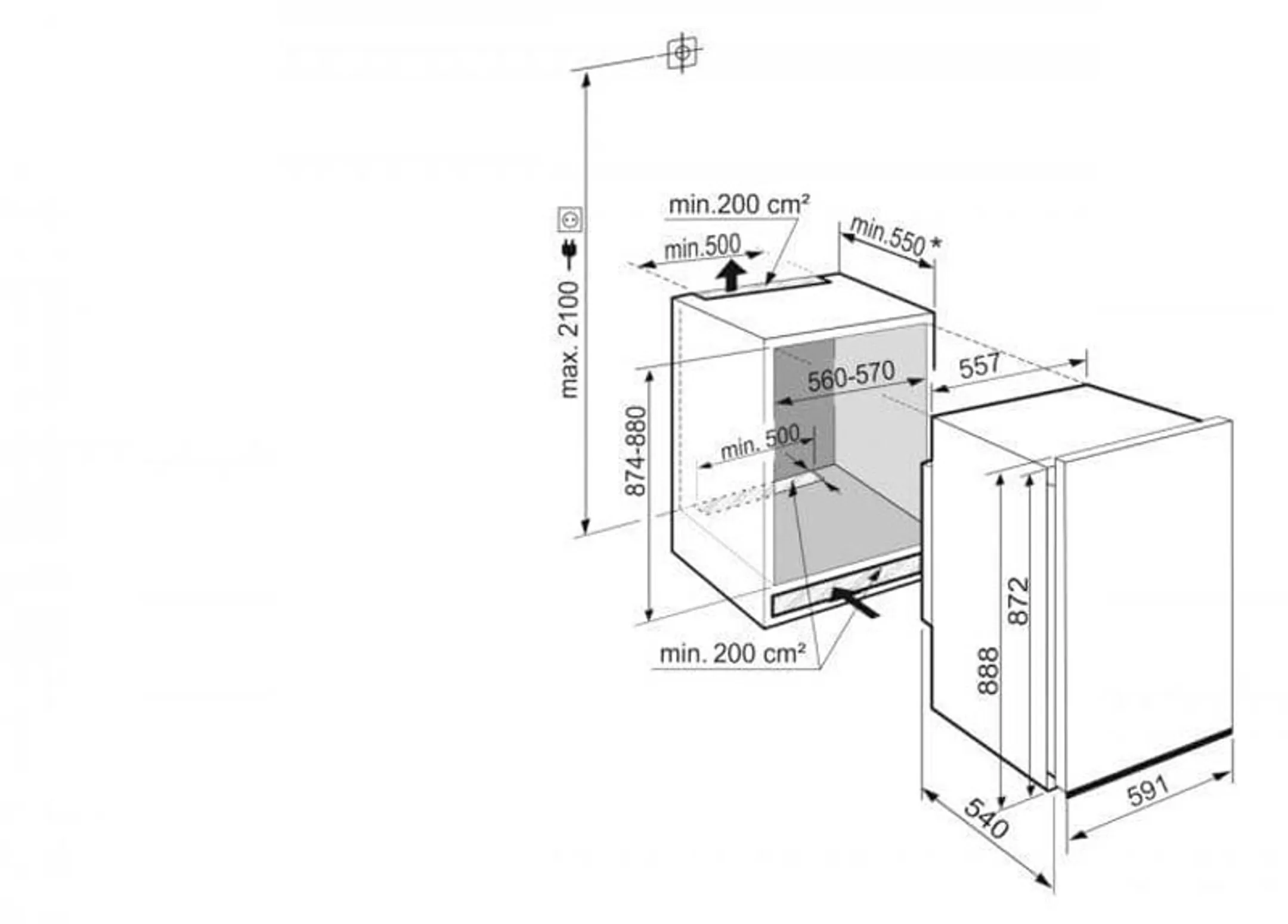 Liebherr Inbouw koelkast DRe 3901 Pure image