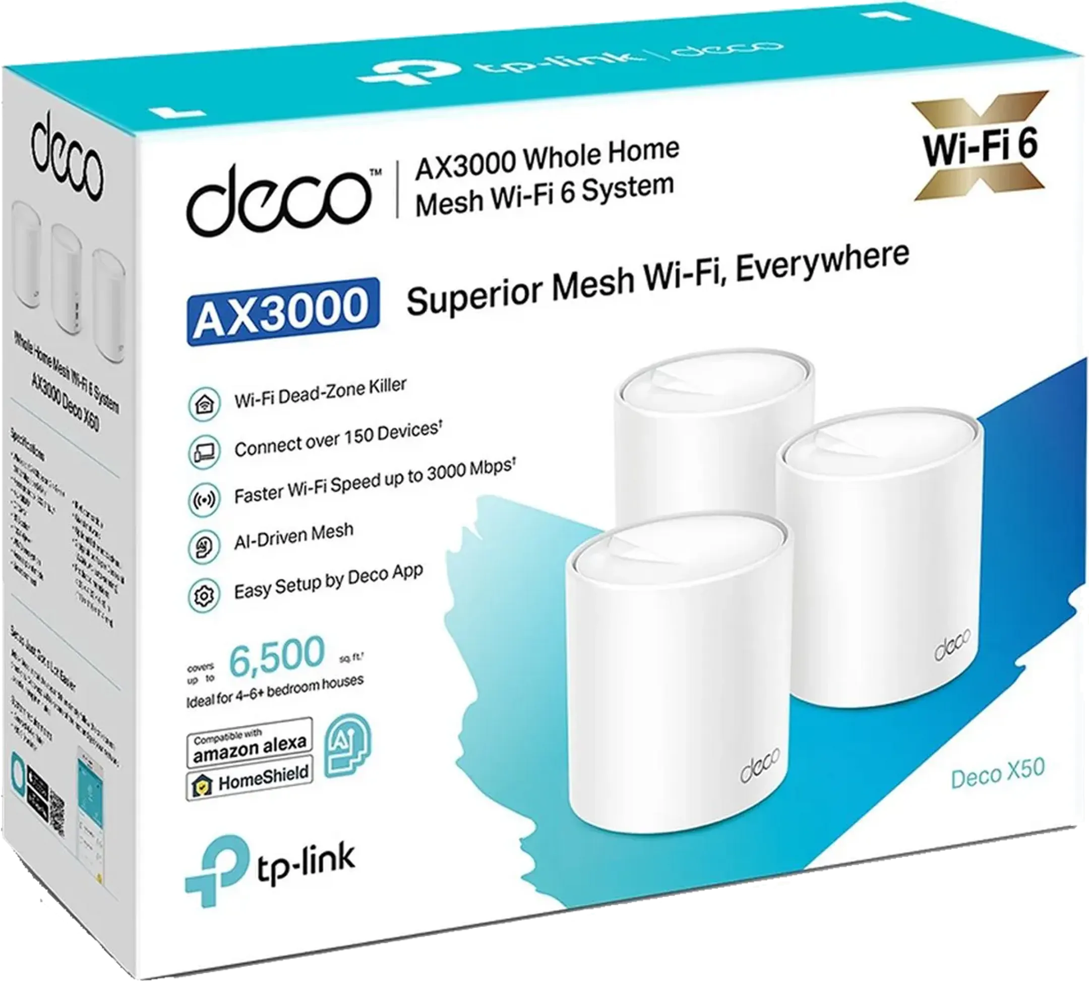 TP Link Deco X50 AX3000 Mesh Wi-Fi 6 - 3 pack image
