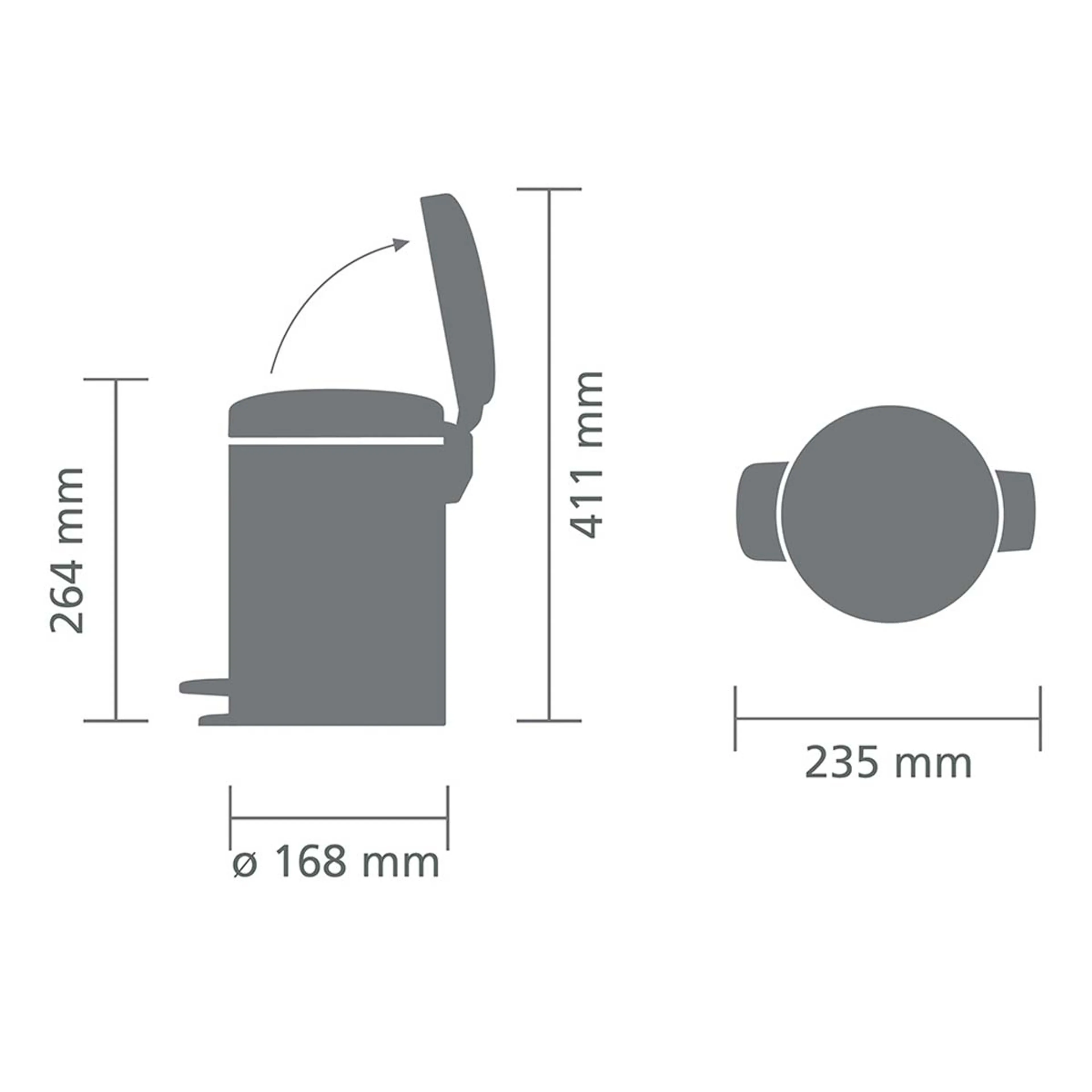 Brabantia NewIcon pedaalemmer 3 liter met kunststof binnenemmer - White image