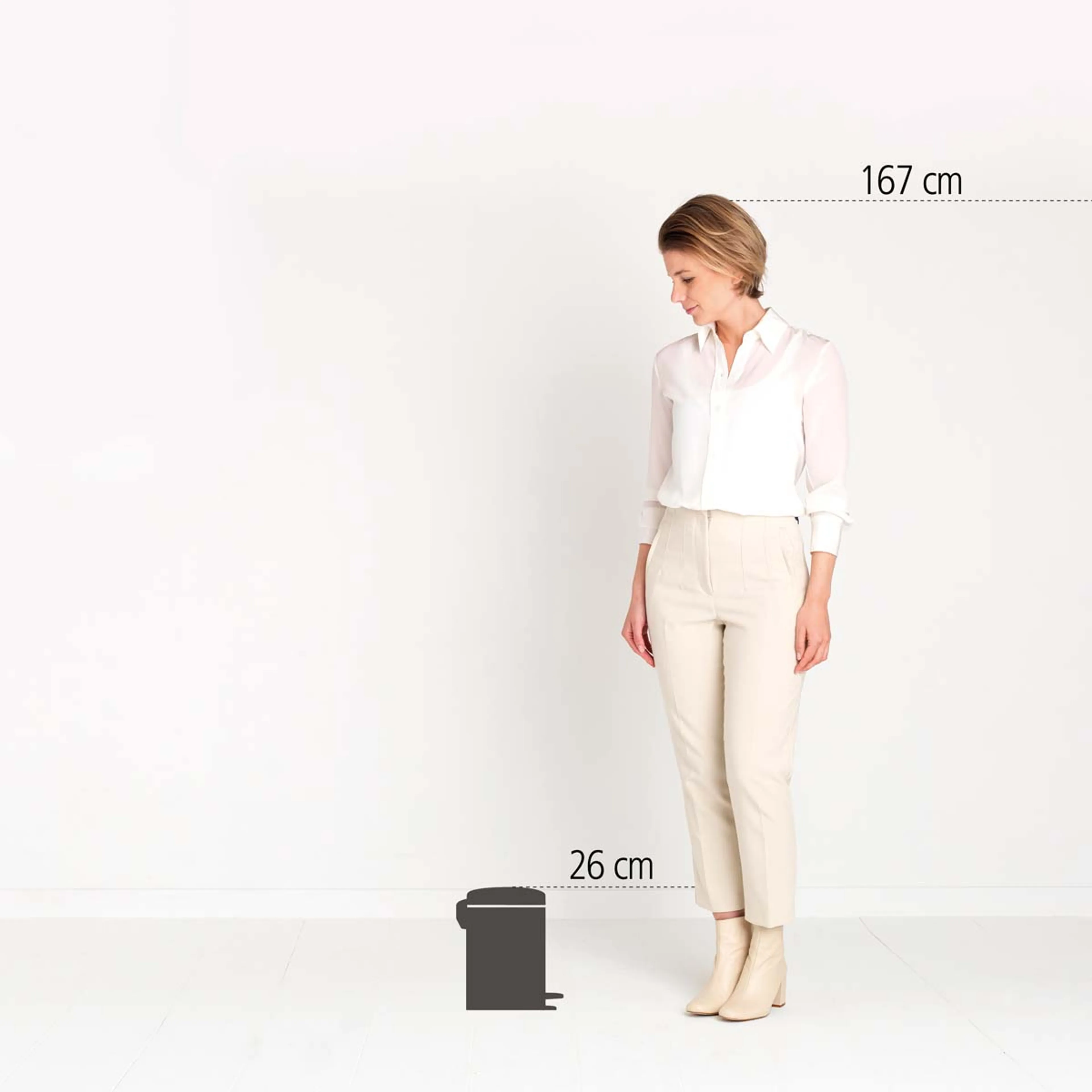 Brabantia NewIcon pedaalemmer 3 liter met kunststof binnenemmer - White image