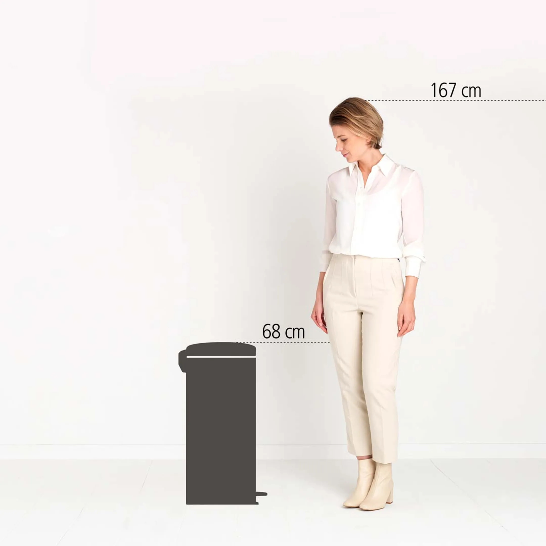 Brabantia NewIcon pedaalemmer 30 liter met kunststof binnenemmer - Matt Black image