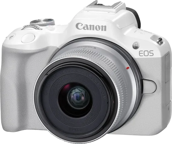 Appareil photo hybride EOS R50 - Blanc + objectif RF-S 18-45 mm f/4.5-6.3 IS STM