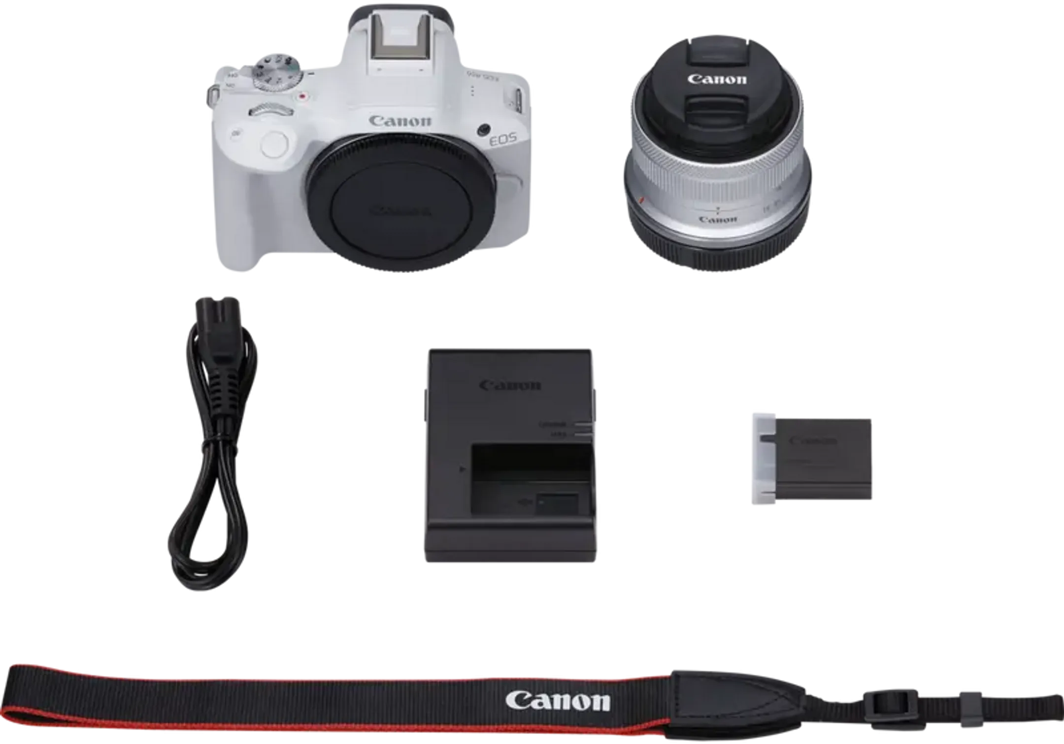 Canon EOS R50-systeemcamera - Wit + RF-S 18-45 mm f/4.5-6.3 IS STM-lens image
