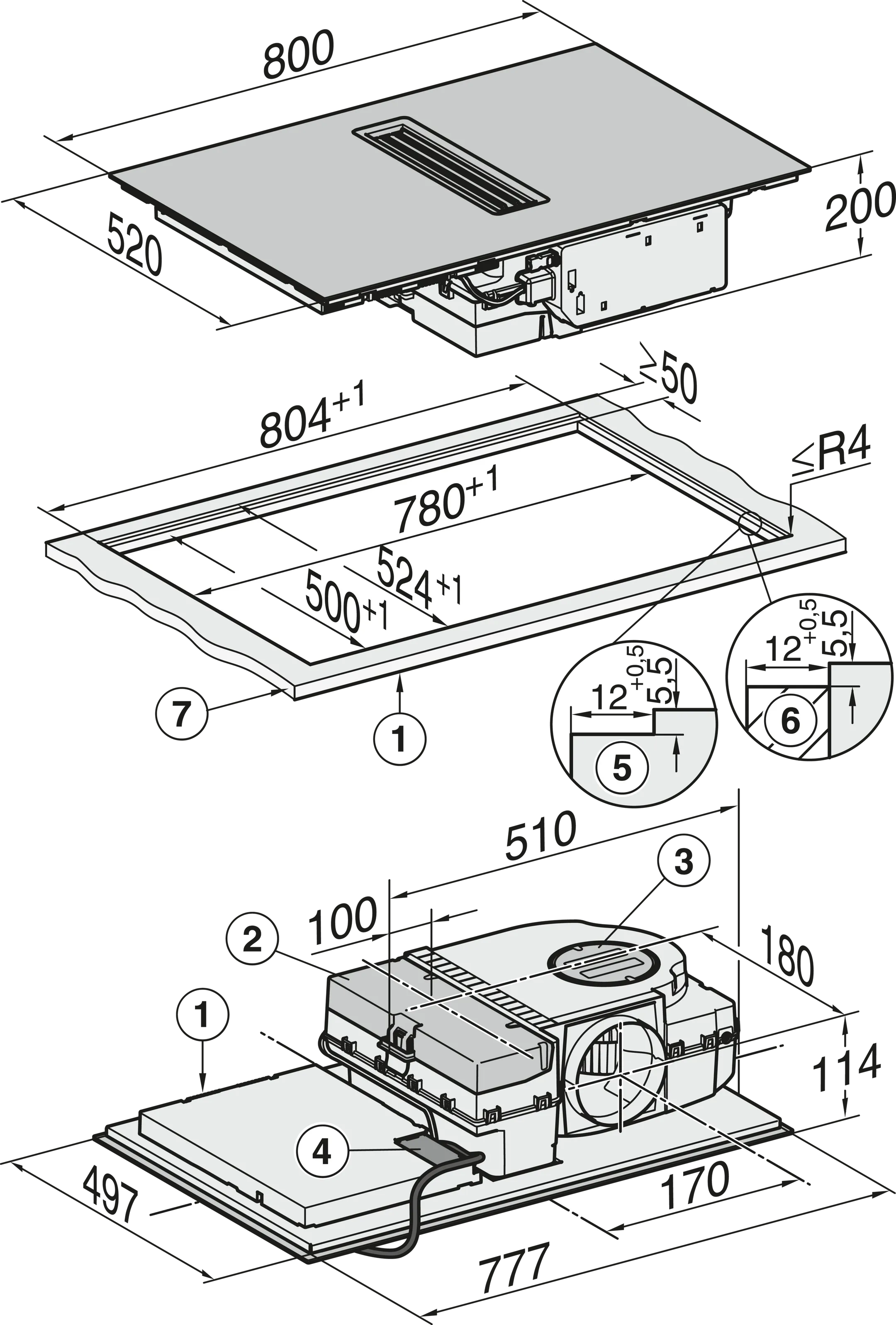 Miele Taque avec hotte intégrée KMDA 7473 FL-U Silence image