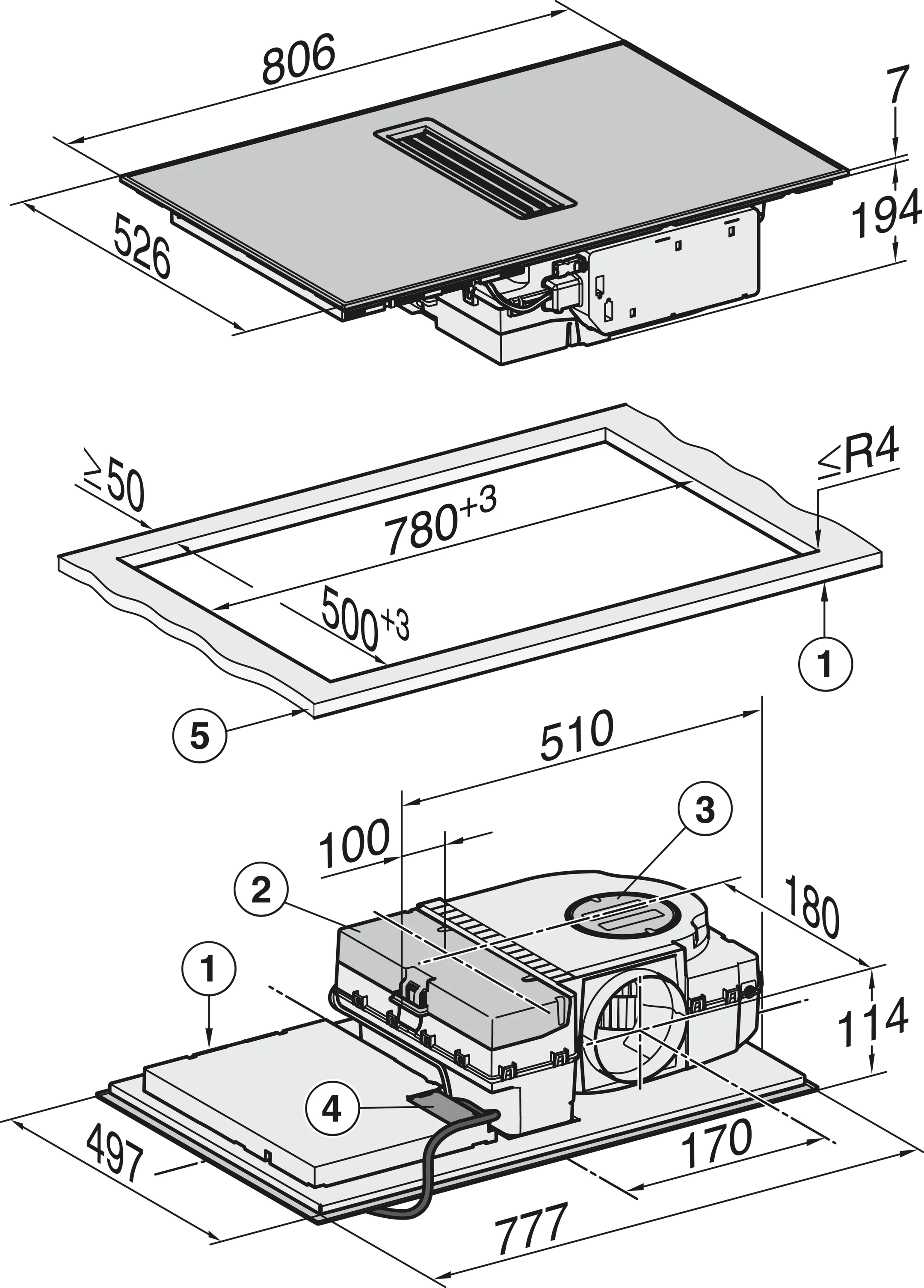 Miele Kookplaat met dampkap KMDA 7272 FR-U Silence image