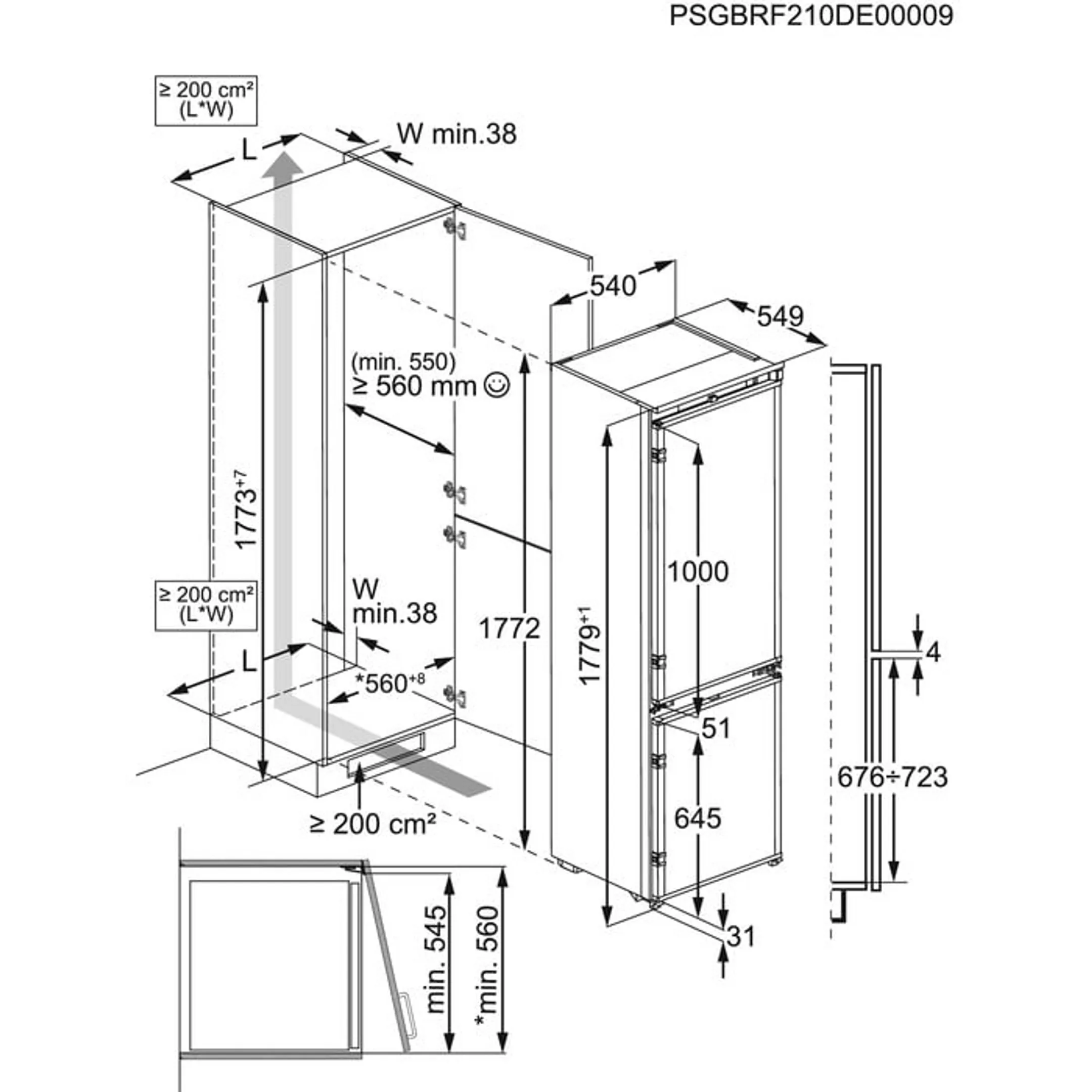 AEG Combi frigo congélateur encastrable TSC7G181DS image