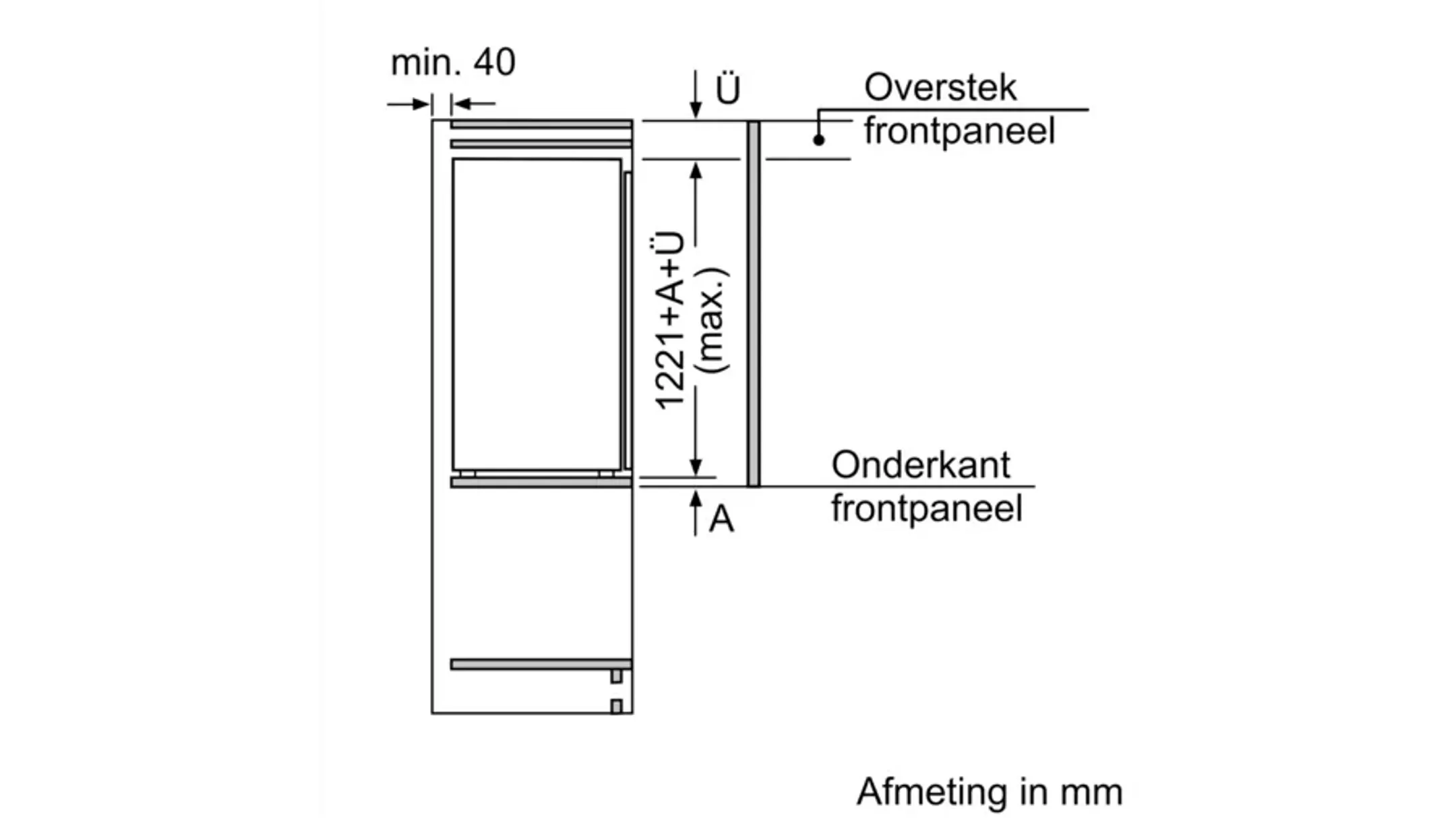 Bosch Inbouw koelkast met diepvries KIL425SE0 Serie 2 SuperCooling 122 cm image
