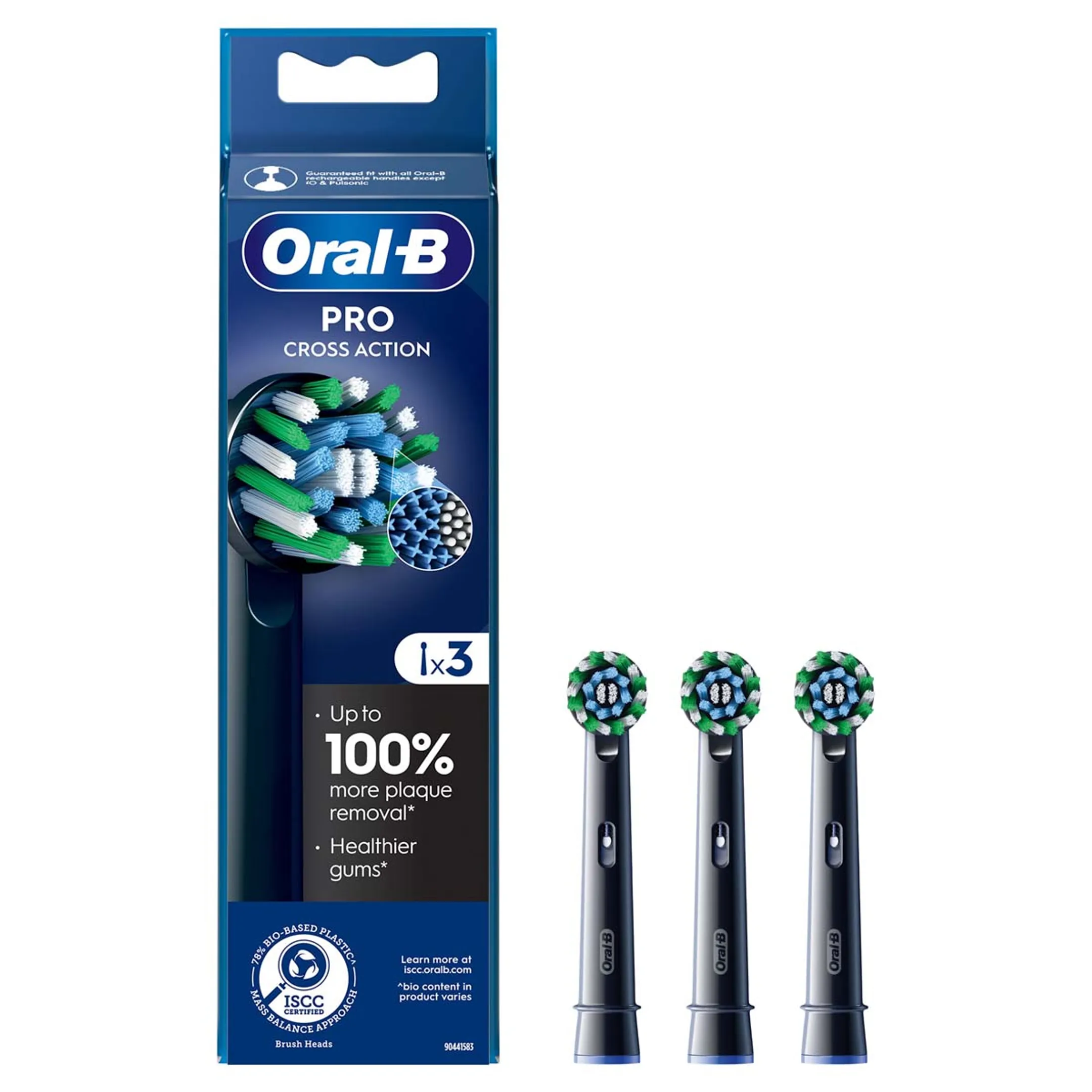Pro Cross Action Noire Brossettes Pour Brosse À Dents, 3 Unités