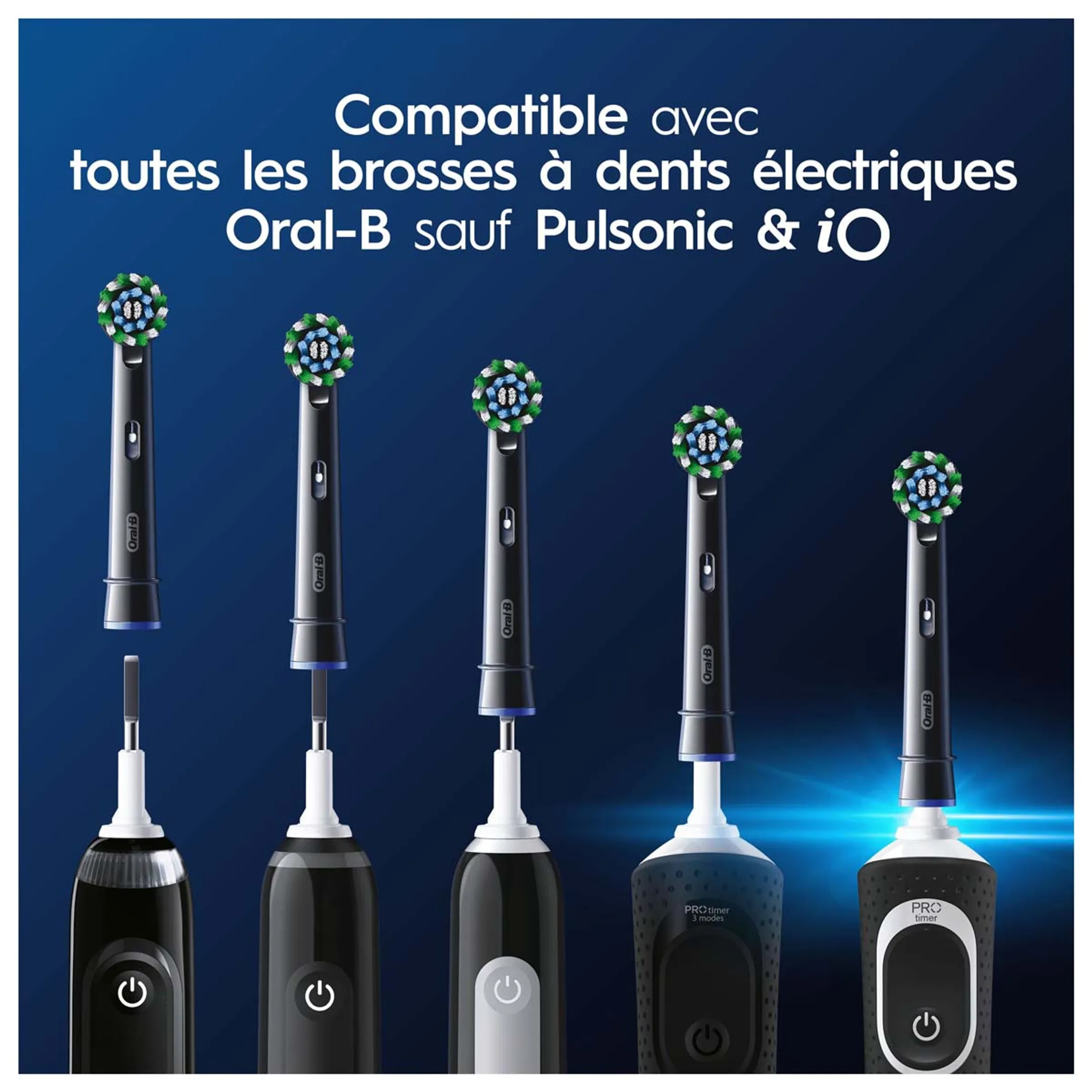 Oral-B Pro Cross Action Noire Brossettes Pour Brosse À Dents, 3 Unités image