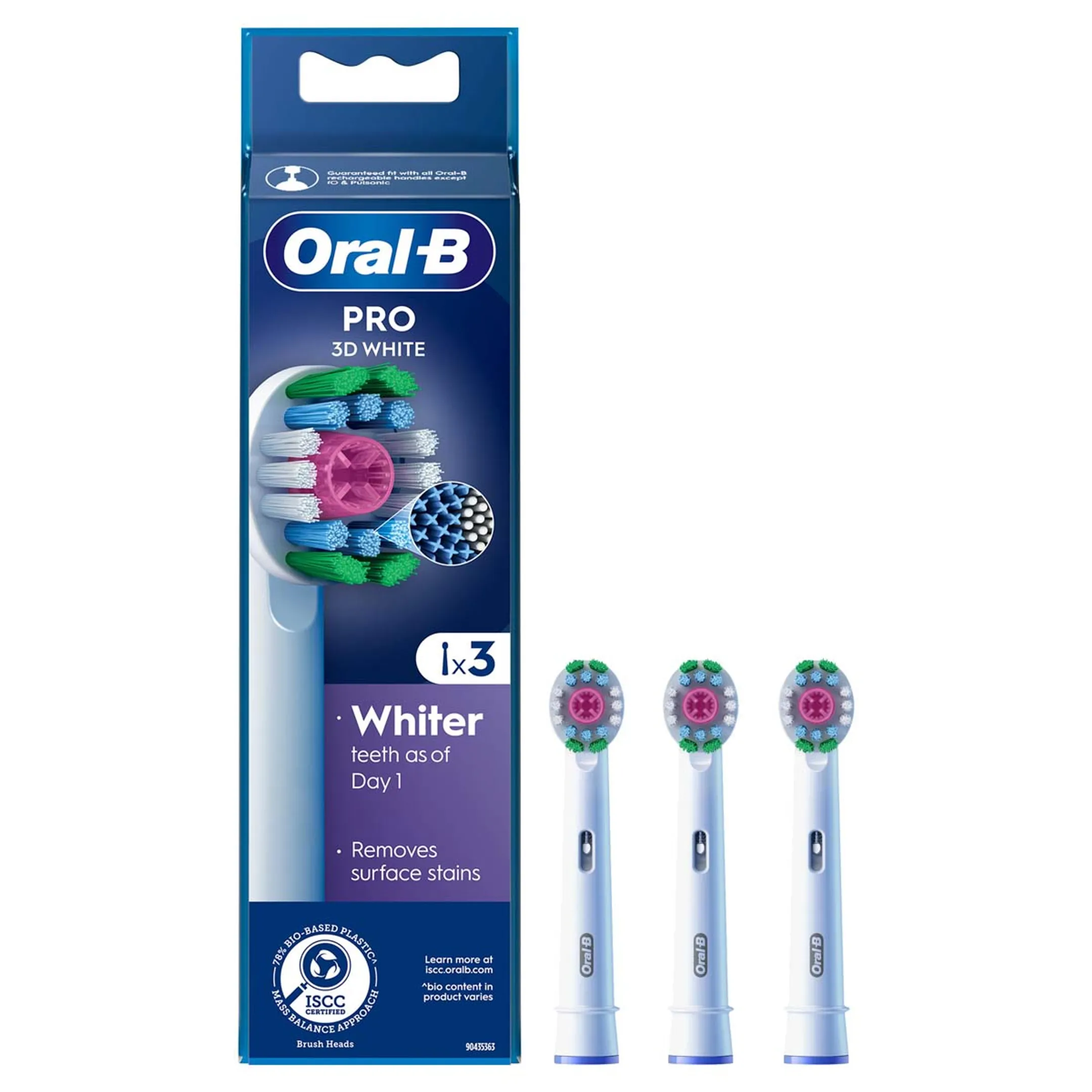 Pro 3D White Brossettes Pour Brosse À Dents, 3 Unités