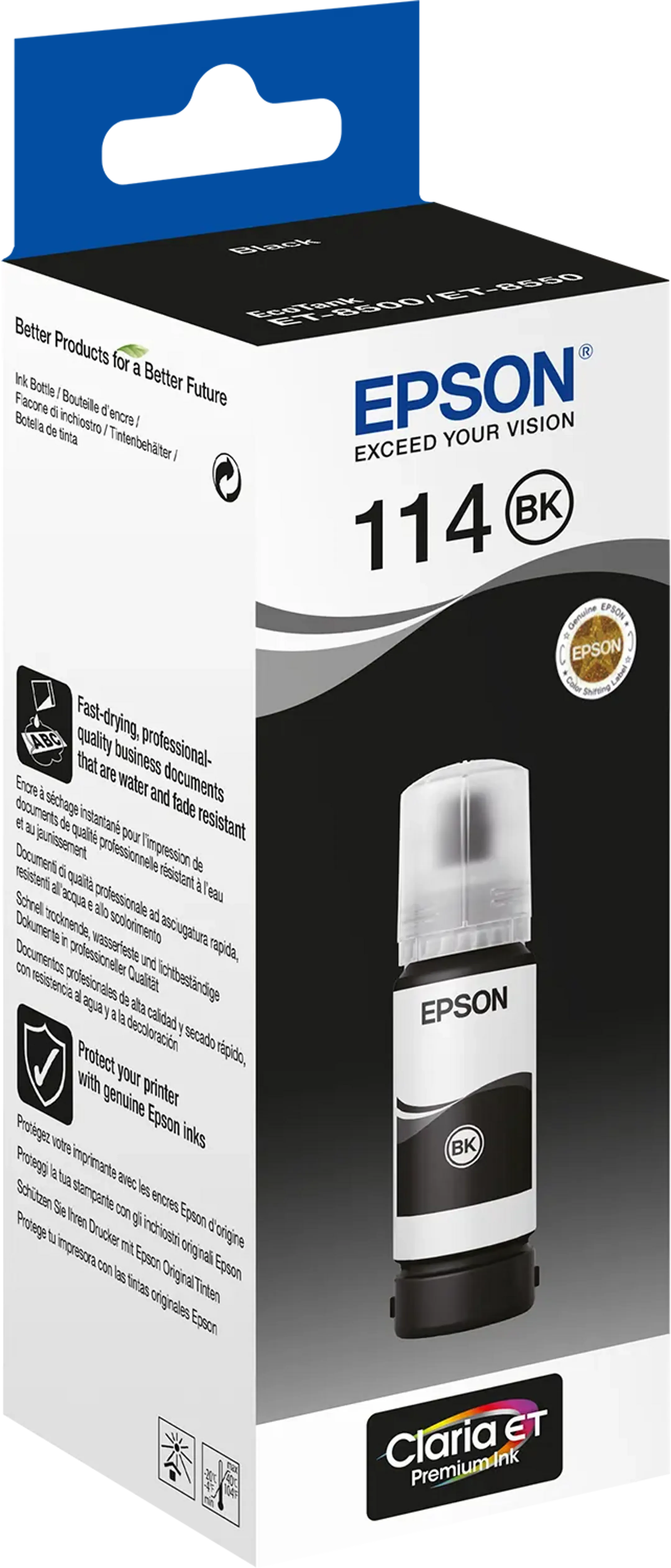 Inktflesje 114 EcoTank - 70 ml. - Zwart