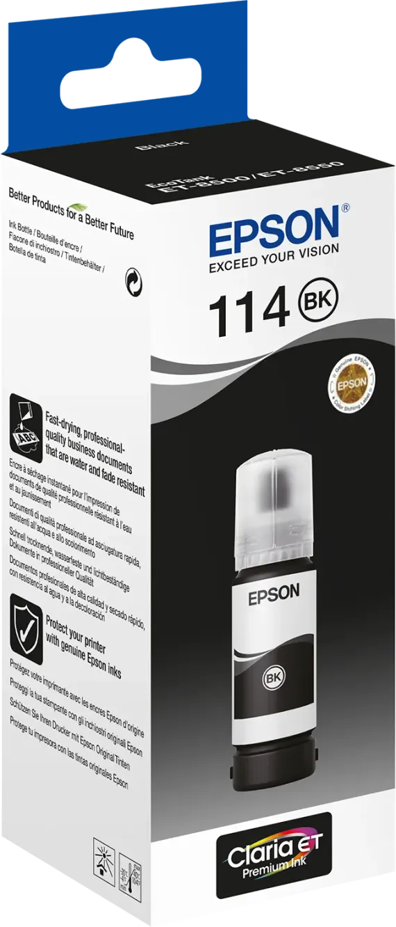 Inktflesje 114 EcoTank - 70 ml. - Zwart