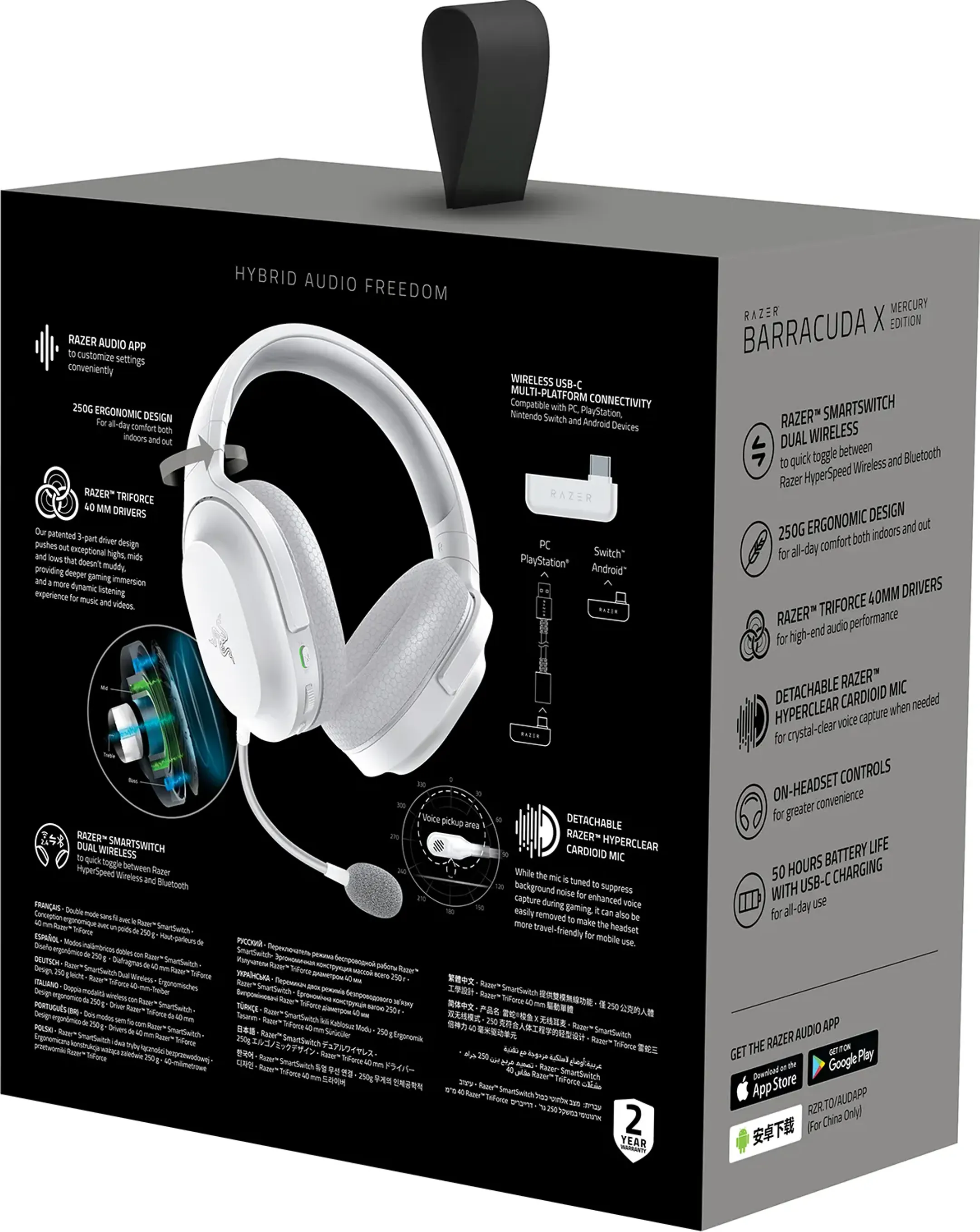 Razer Casque gaming sans fil Barracuda X - Blanc image