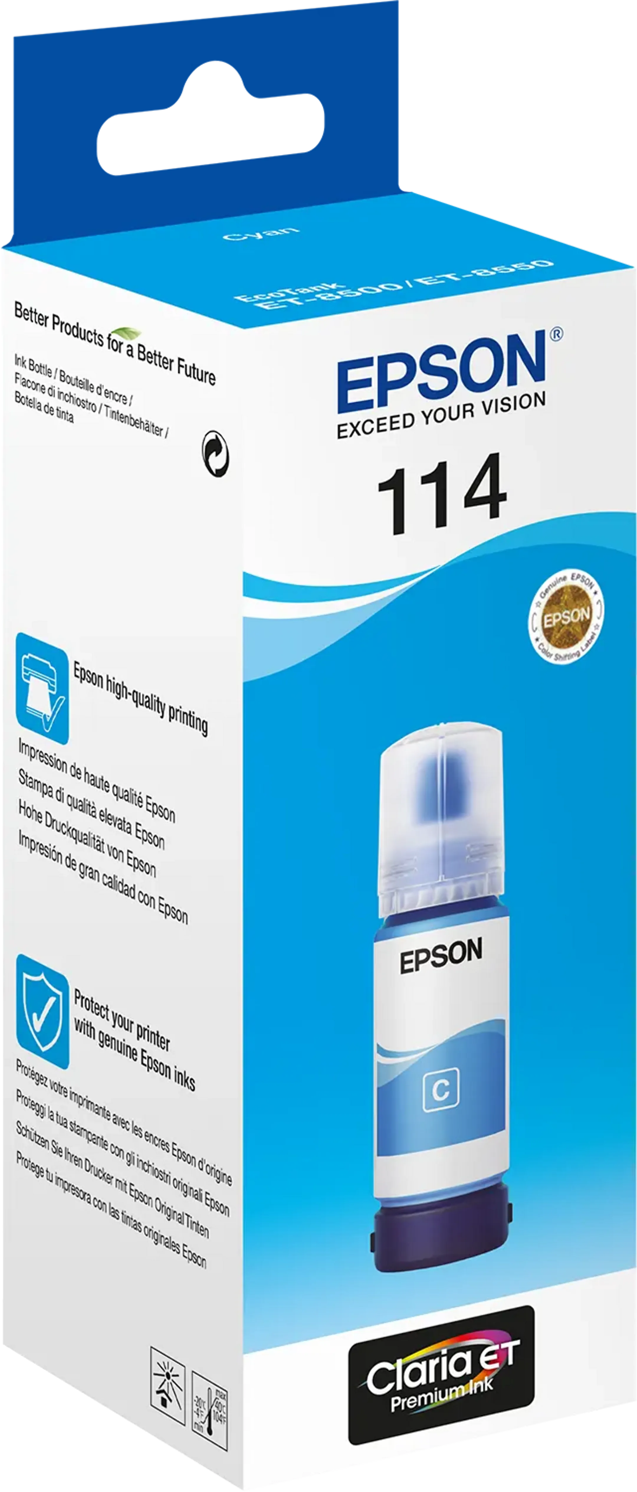 Bouteille d'encre 114 EcoTank - 70 ml. - Cyan