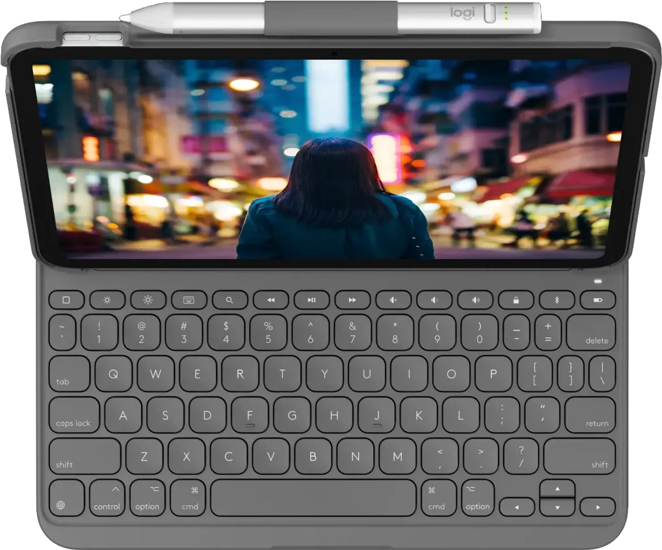 Logitech Slim Folio toetsenbordcover (Azerty FR) voor iPad (2021 & 2022) - Grijs image