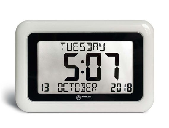 Horloge avec affichage de la date - Visio 10 - Blanc