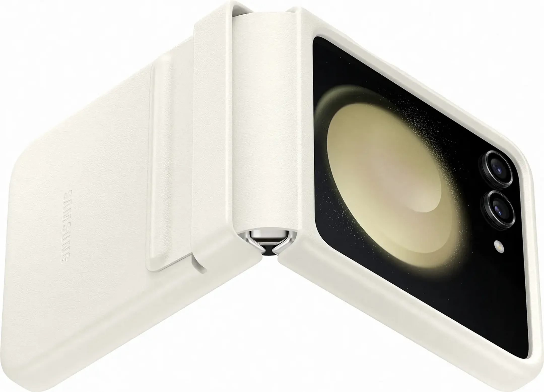 Samsung Leren backcover voor Galaxy Z Flip5 - Cream image