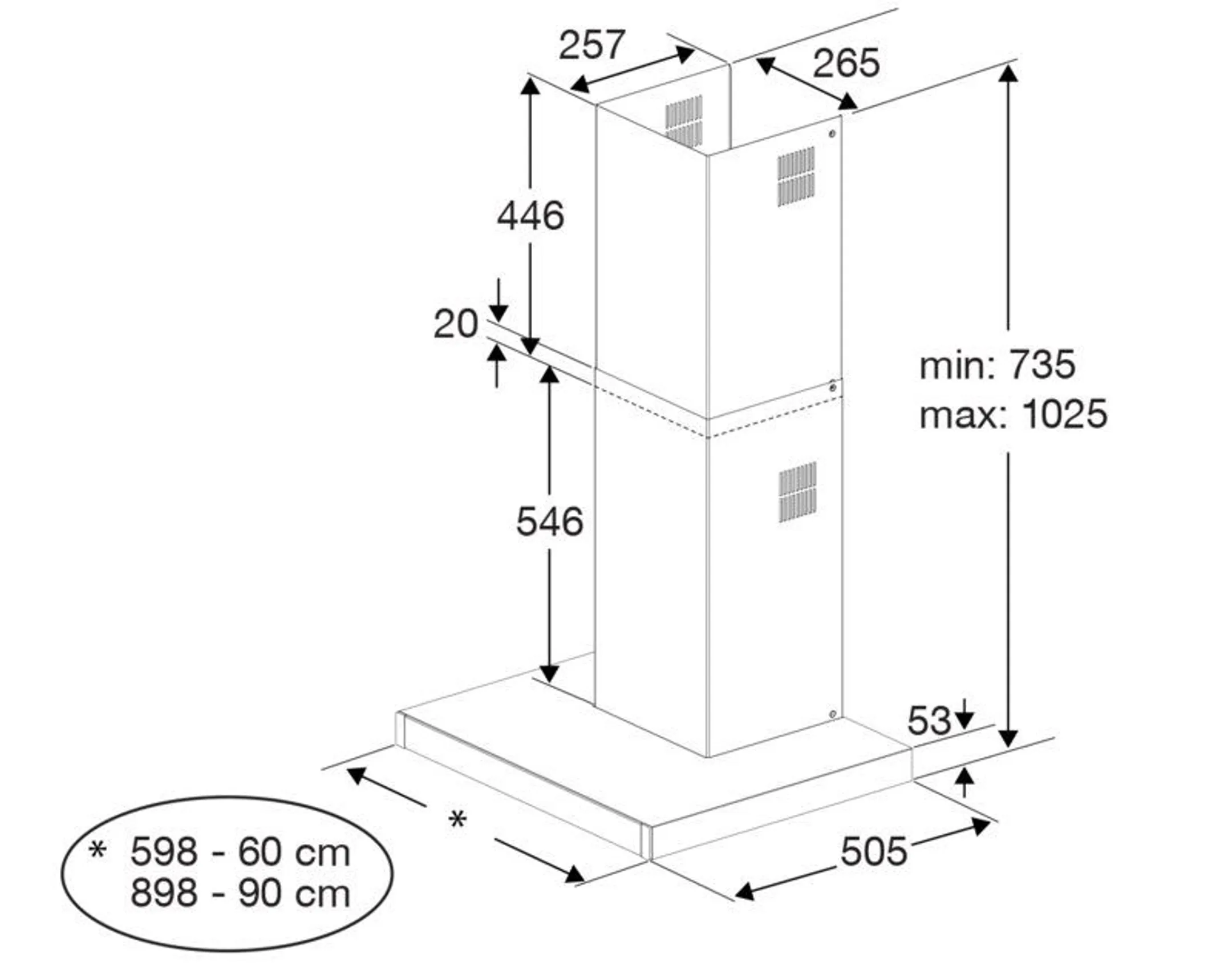 Beko Wanddampkap BHCB61622BXH image