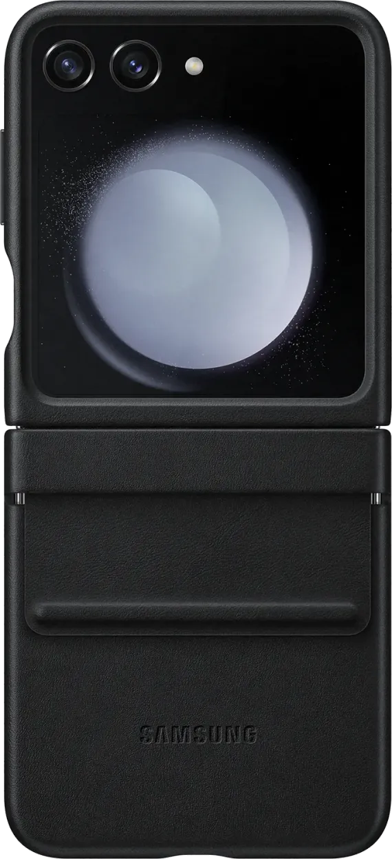 Coque en cuir pour Galaxy Z Flip5 - Black