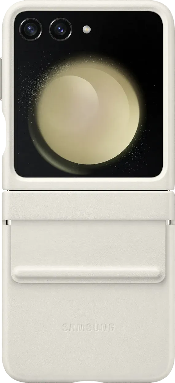 Leren backcover voor Galaxy Z Flip5 - Cream