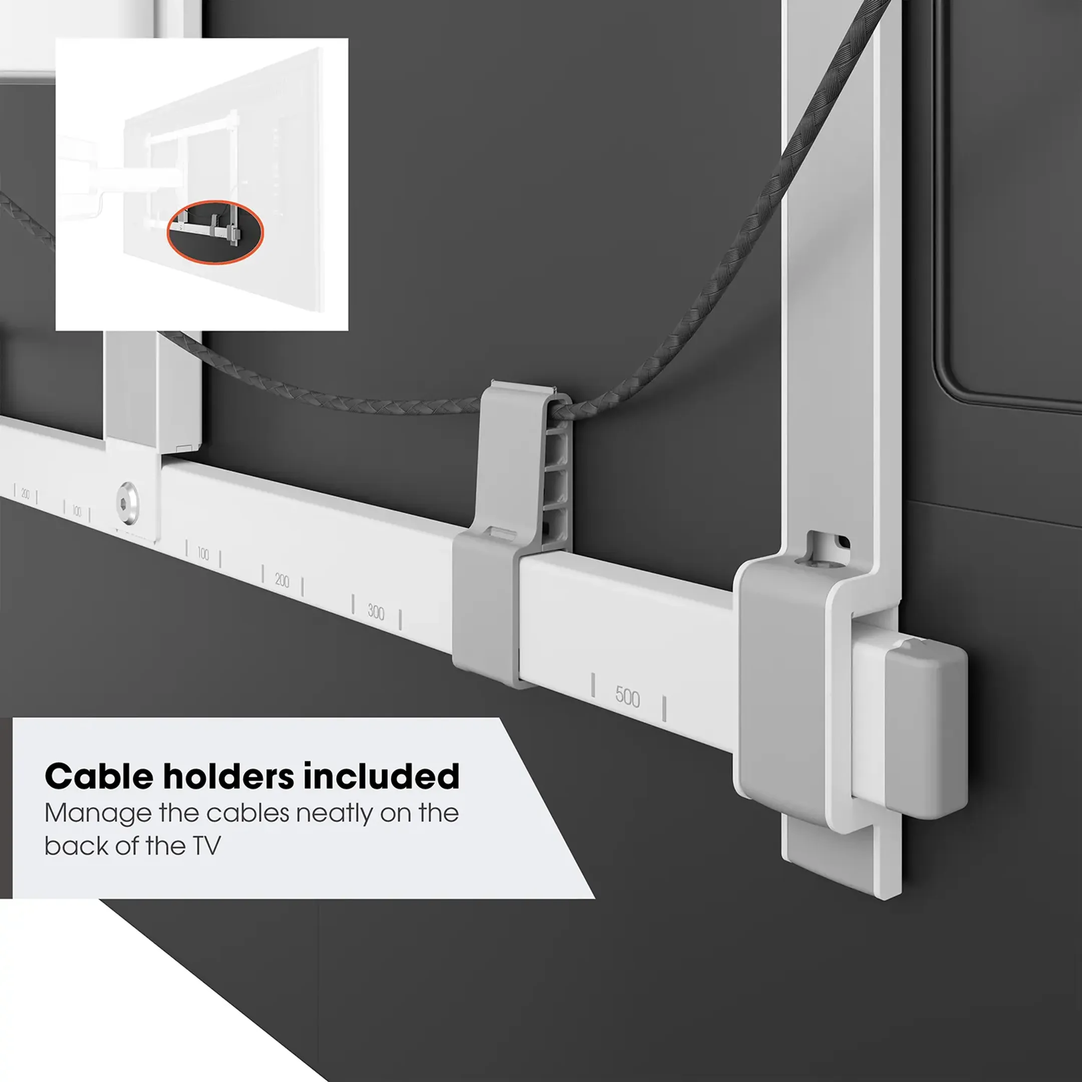 Support TV orientable TVM 5645 40" à 77" - Blanc