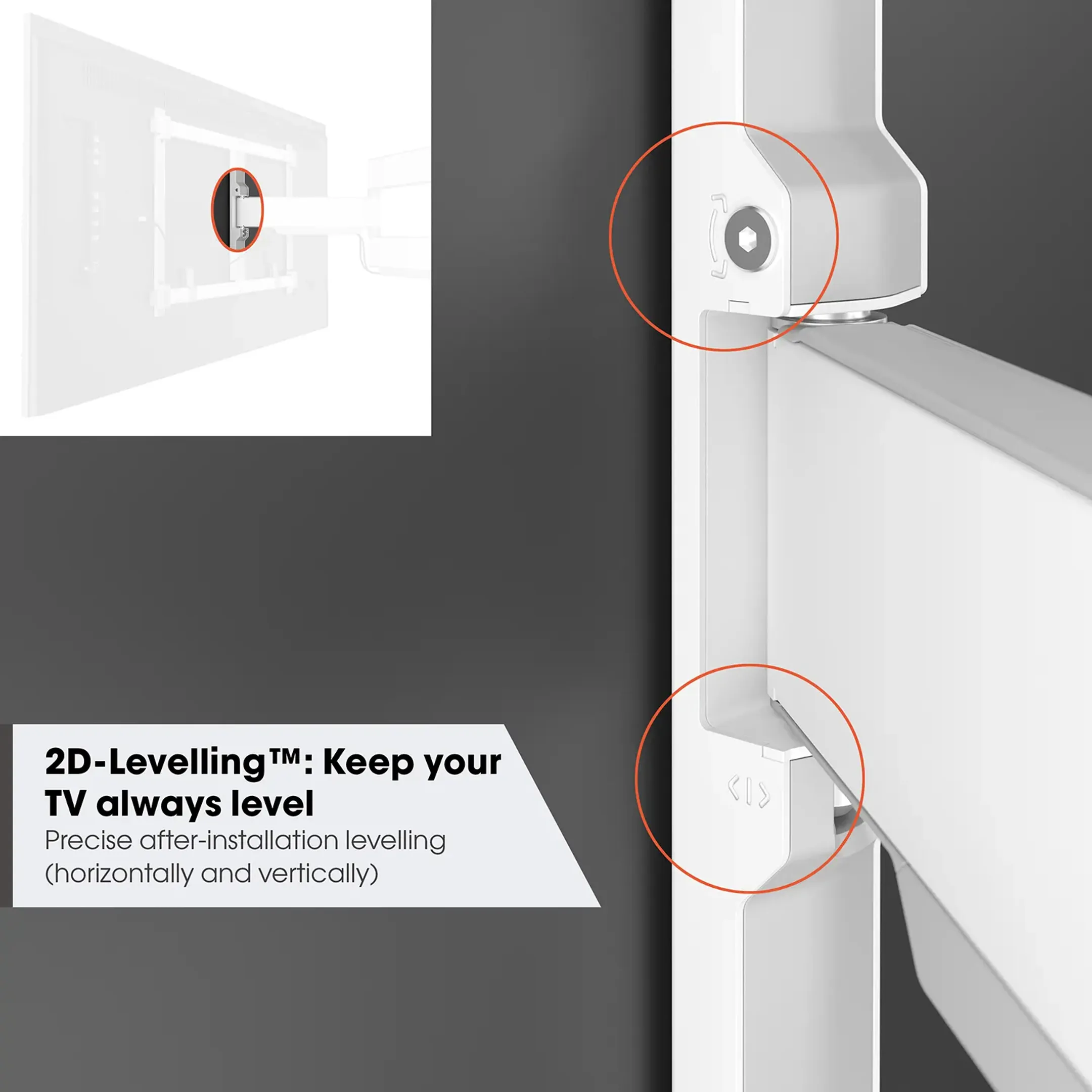 Vogels Draaibare TV-beugel TVM 5445 - 32" tot 65" - Wit image