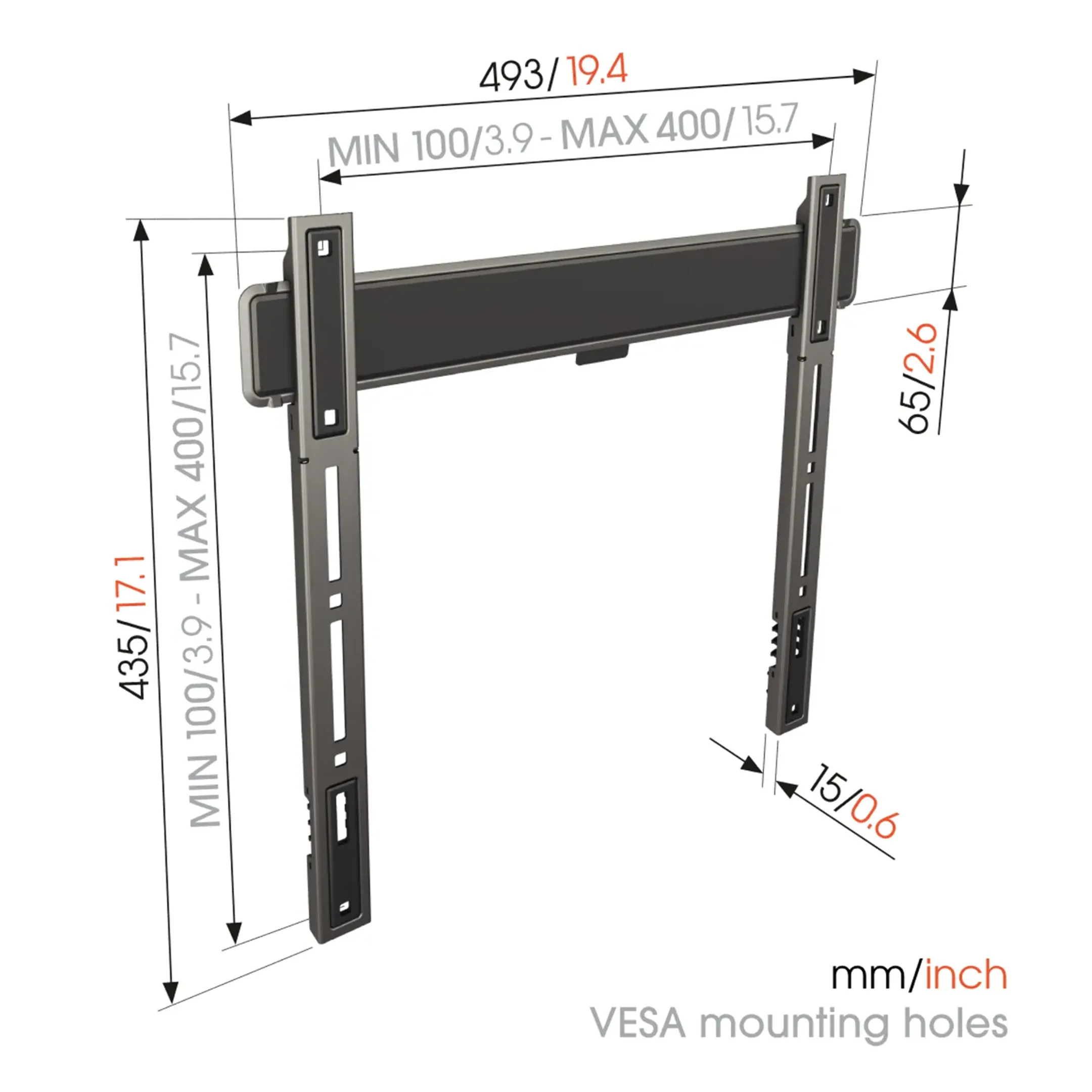 Vogels Support TV TVM5405 32-77 pouces - Mur image