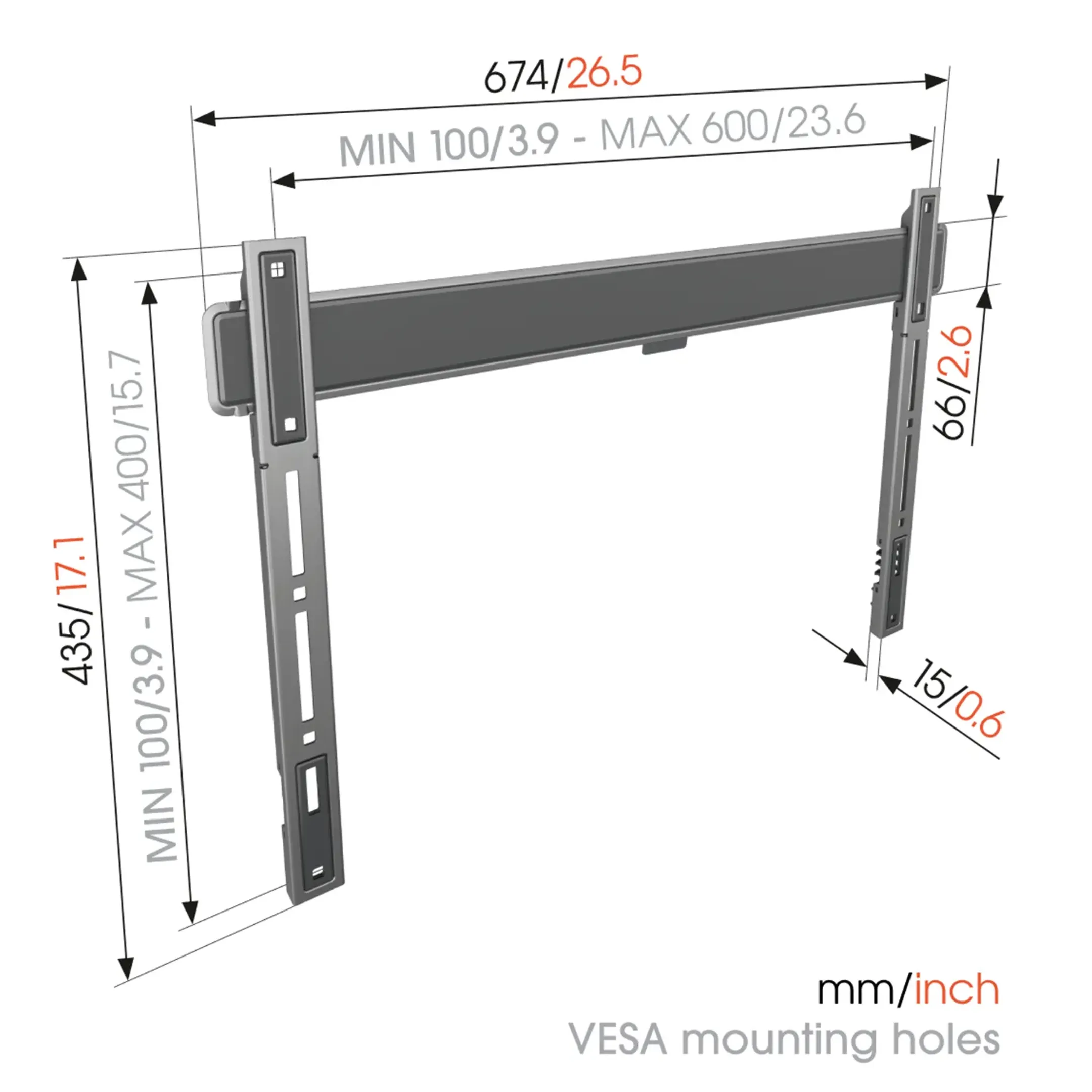 Vogels Support TV TVM 5605 40-100 pouces - Mur image