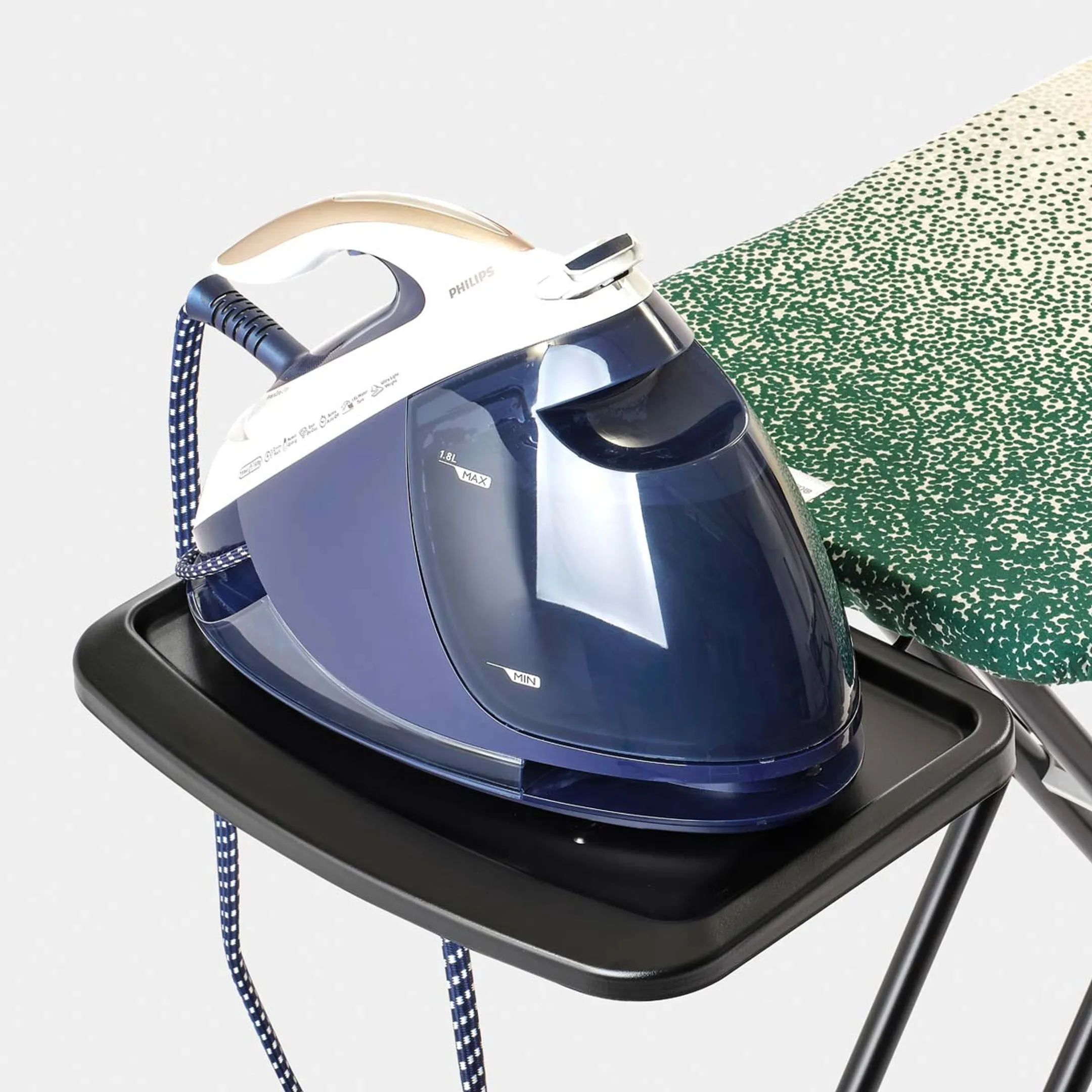 Brabantia Planche à repasser C avec repose-fer pour générateur vapeur - 124x45 cm - Coton Fairtrade - New Dawn  image