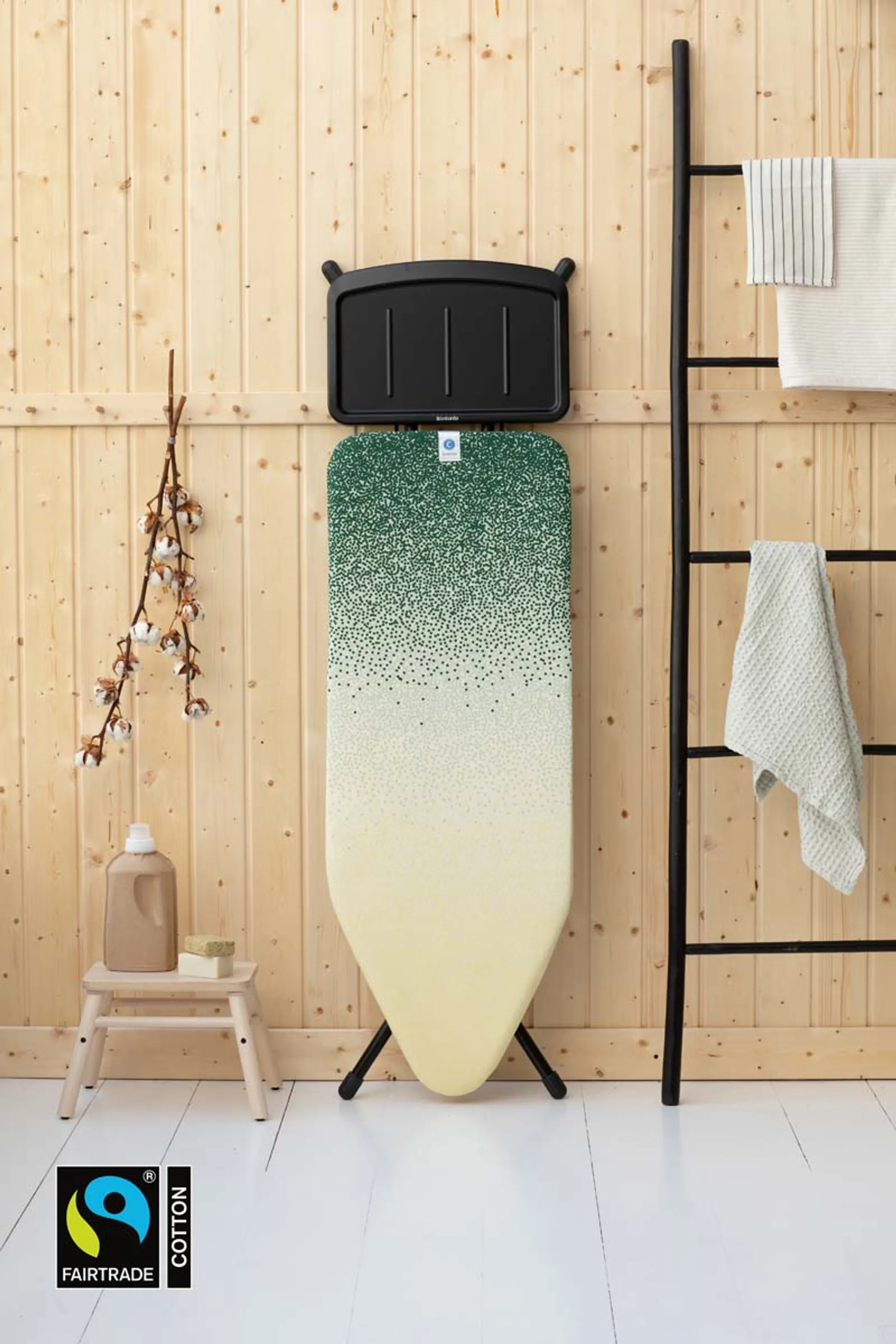 Brabantia Planche à repasser C avec repose-fer pour générateur vapeur - 124x45 cm - Coton Fairtrade - New Dawn  image