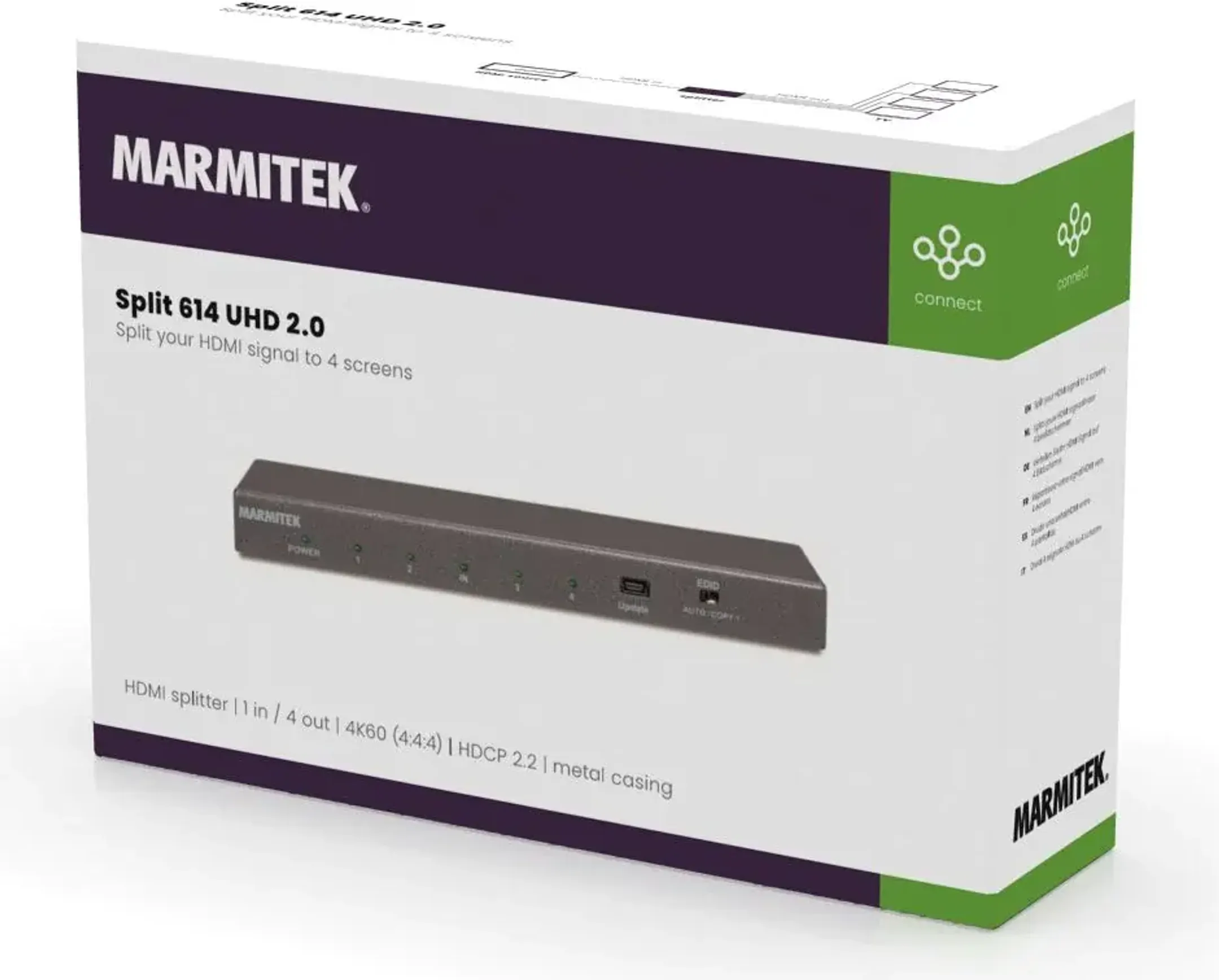 Marmitek Switch HDMI Split 614 UHD 2.0 4K 60 Hz - 4 ports image