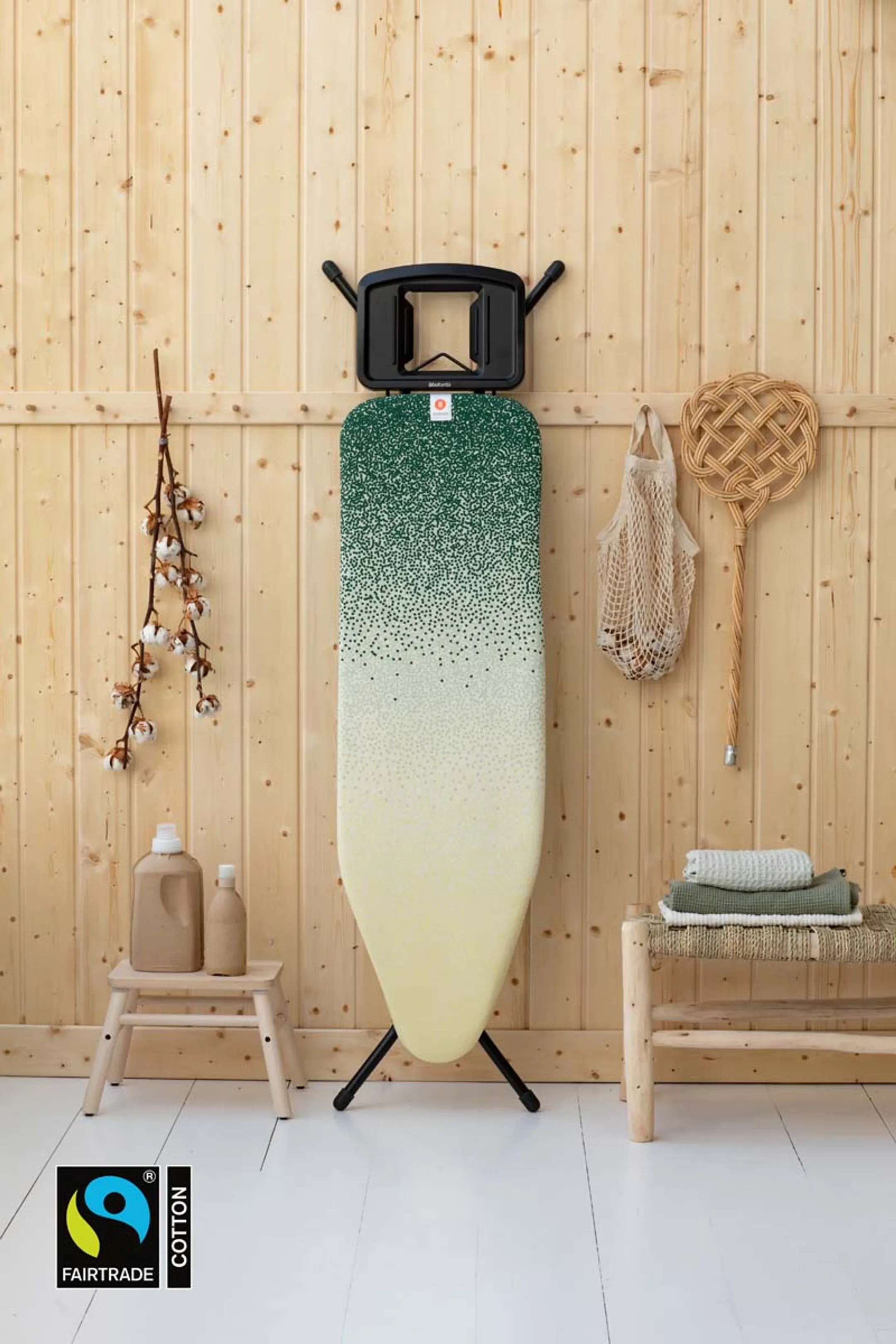 Brabantia Planche à repasser B avec repose-fer - 124x38 cm - Coton Fairtrade - New Dawn  image