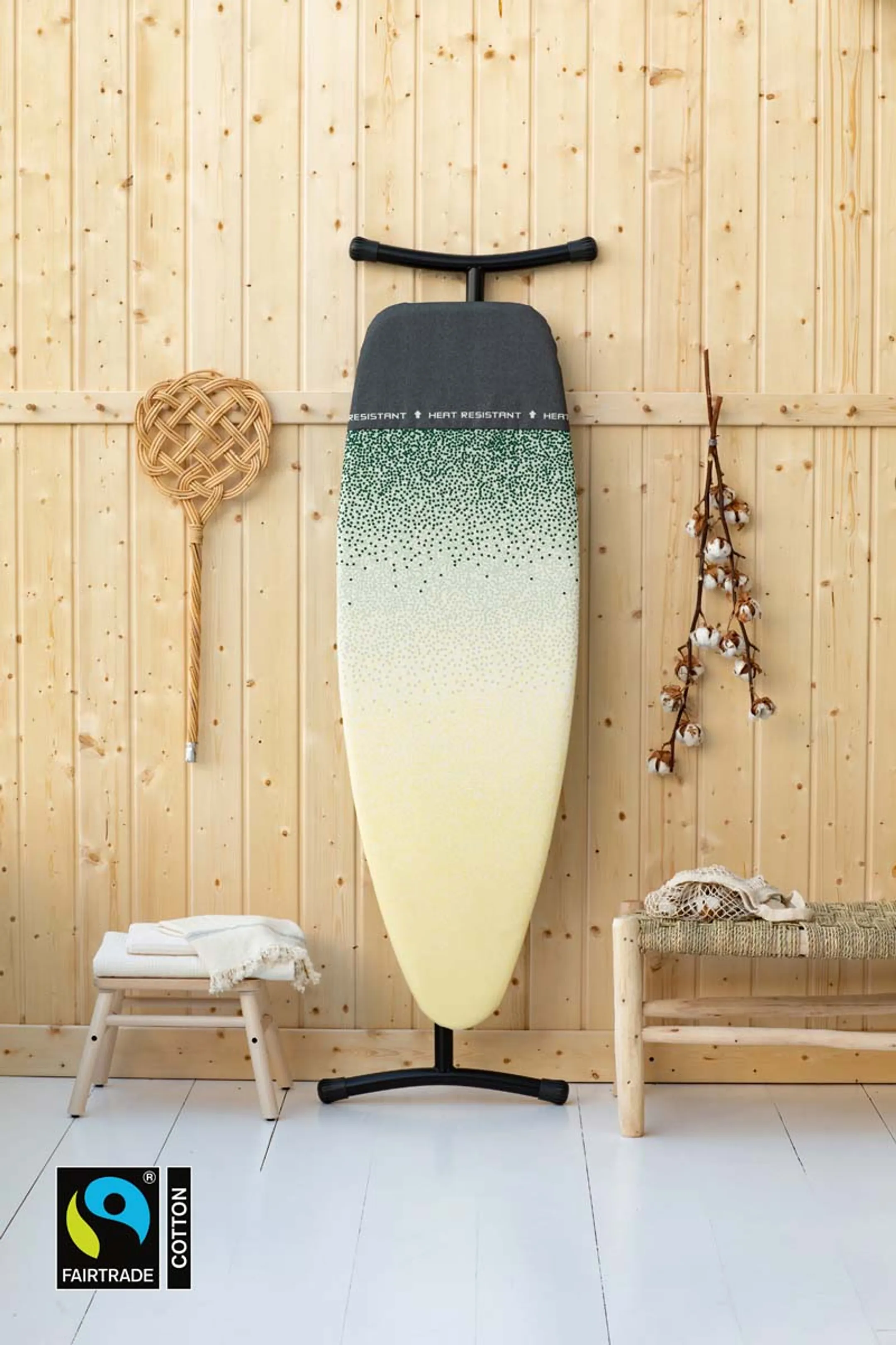 Brabantia Planche à repasser D avec zone repose-fer résistante à la chaleur - 135x45 cm - Coton Fairtrade -New Dawn image