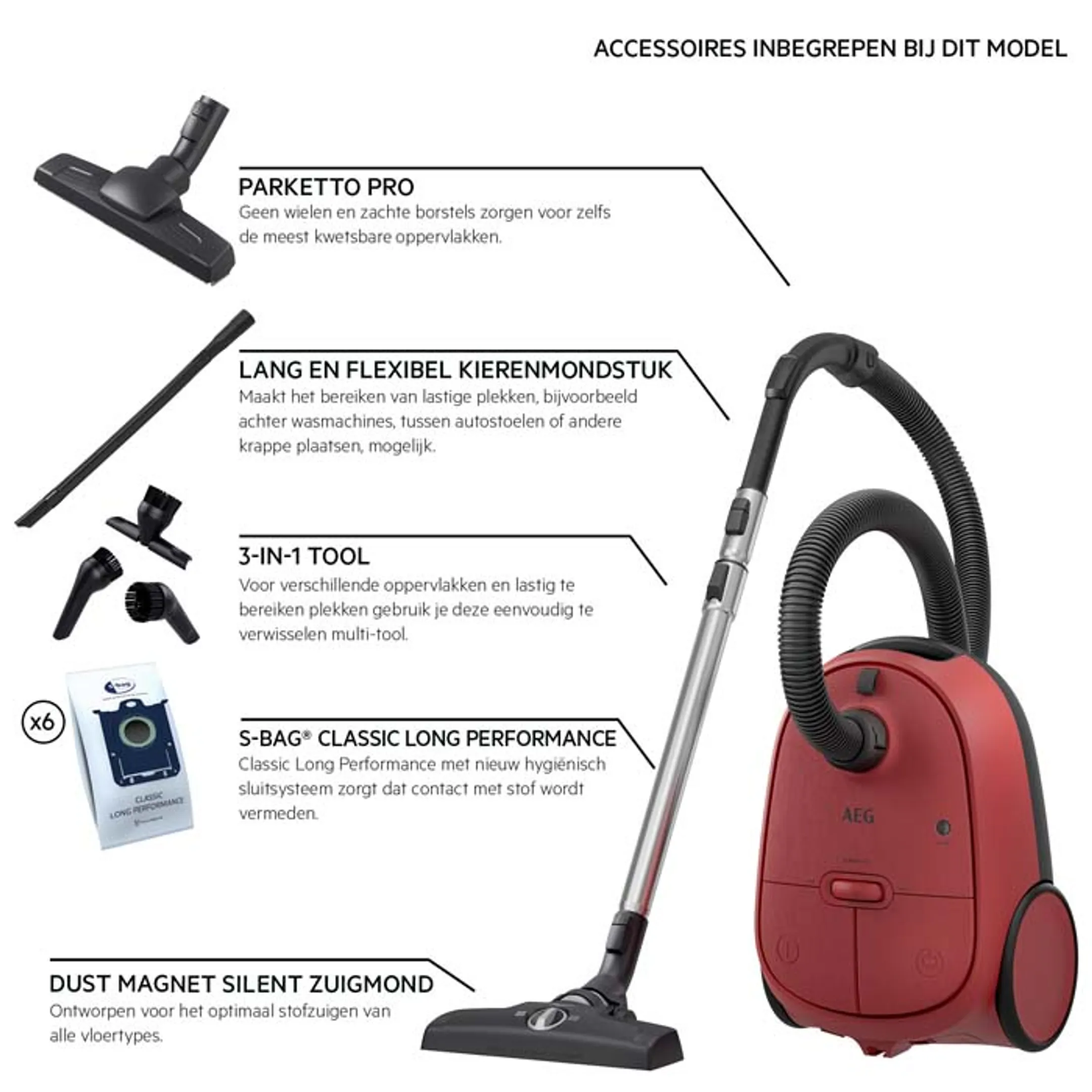 AEG Sledestofzuiger met zak Clean 6000 AB61C3CR image