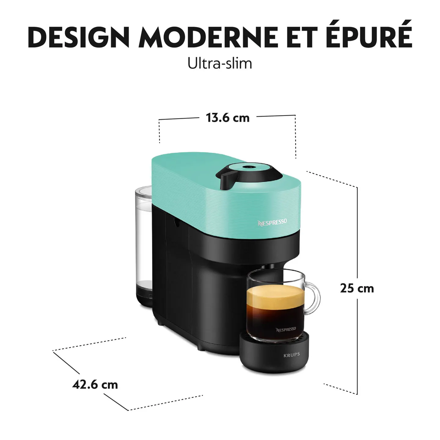Krups Machine à café Nespresso Vertuo Pop, Aqua Mint Livré demain