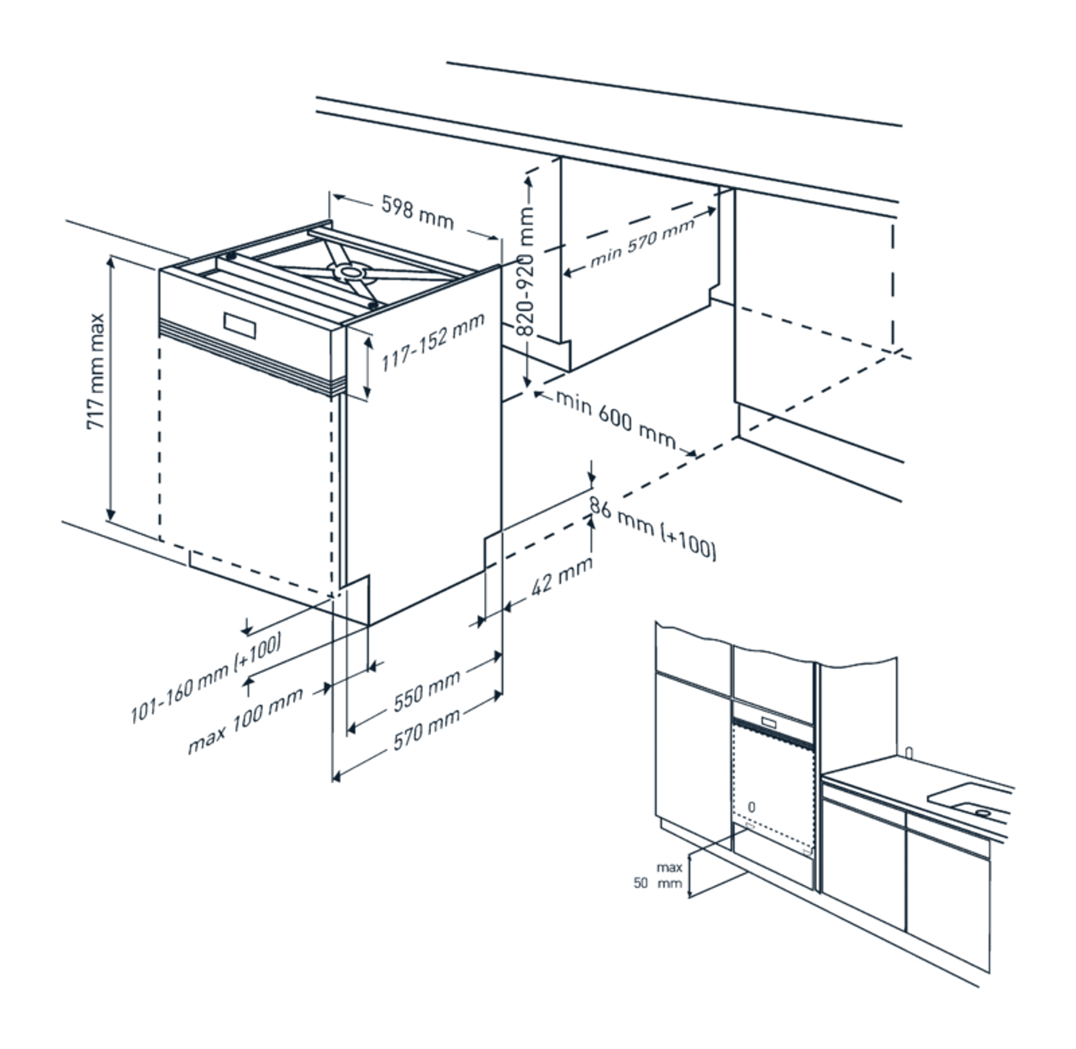 Beko Inbouw vaatwasser BDSN36440XC image
