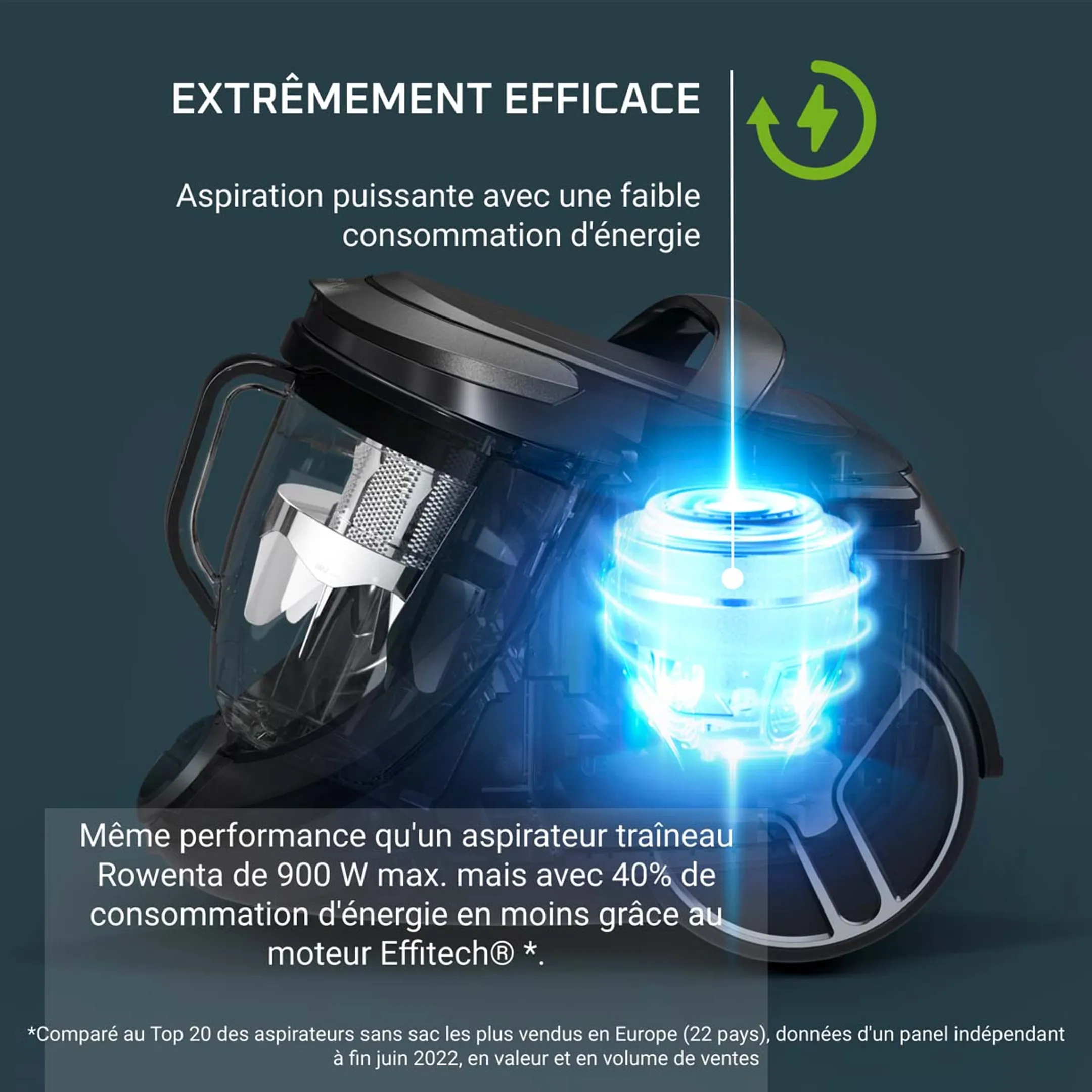 Rowenta Aspirateur sans sac Green Force Effitech+ RO7C71EA image