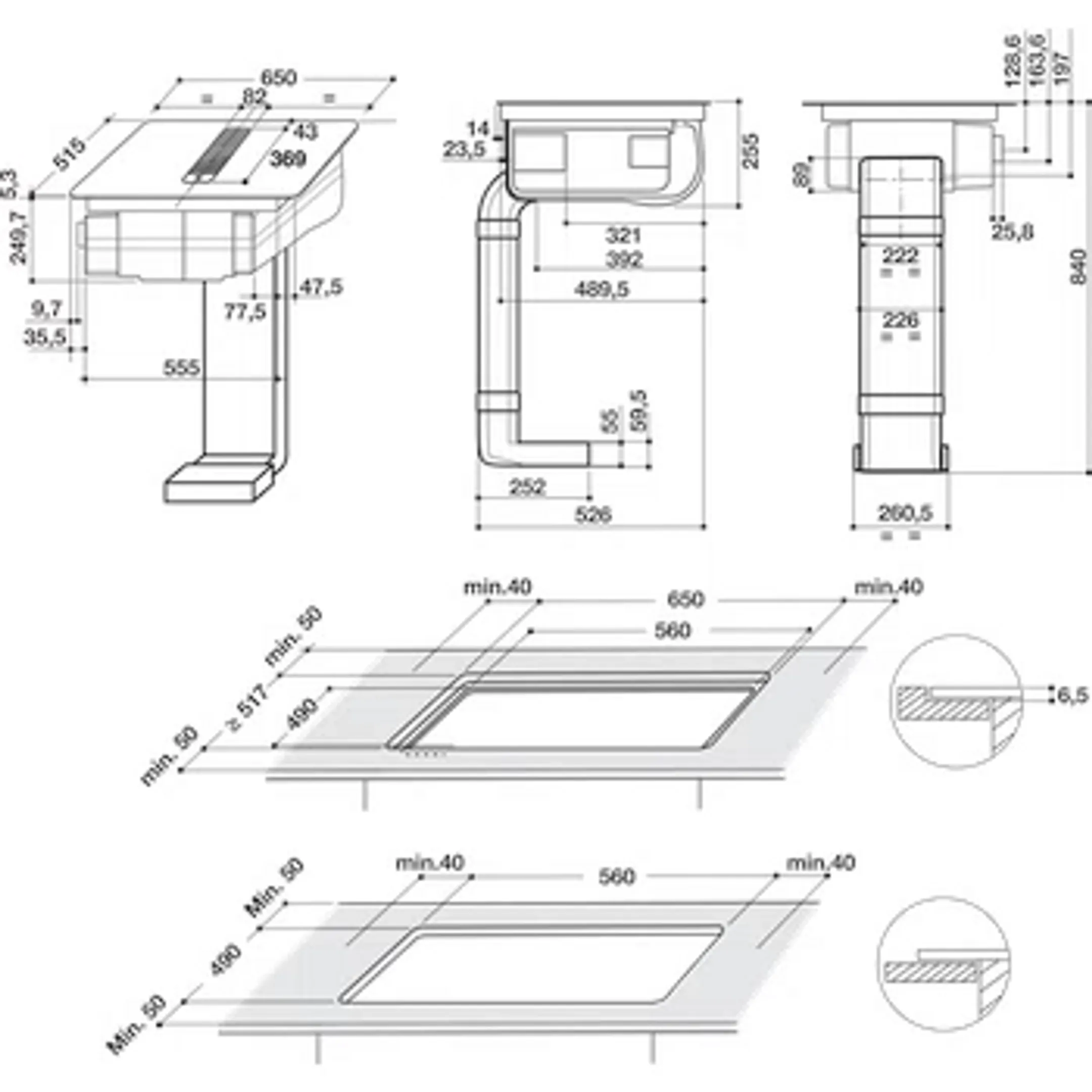 Whirlpool Kookplaat met geïntegreerde dampkap WVH 1065B F KIT image