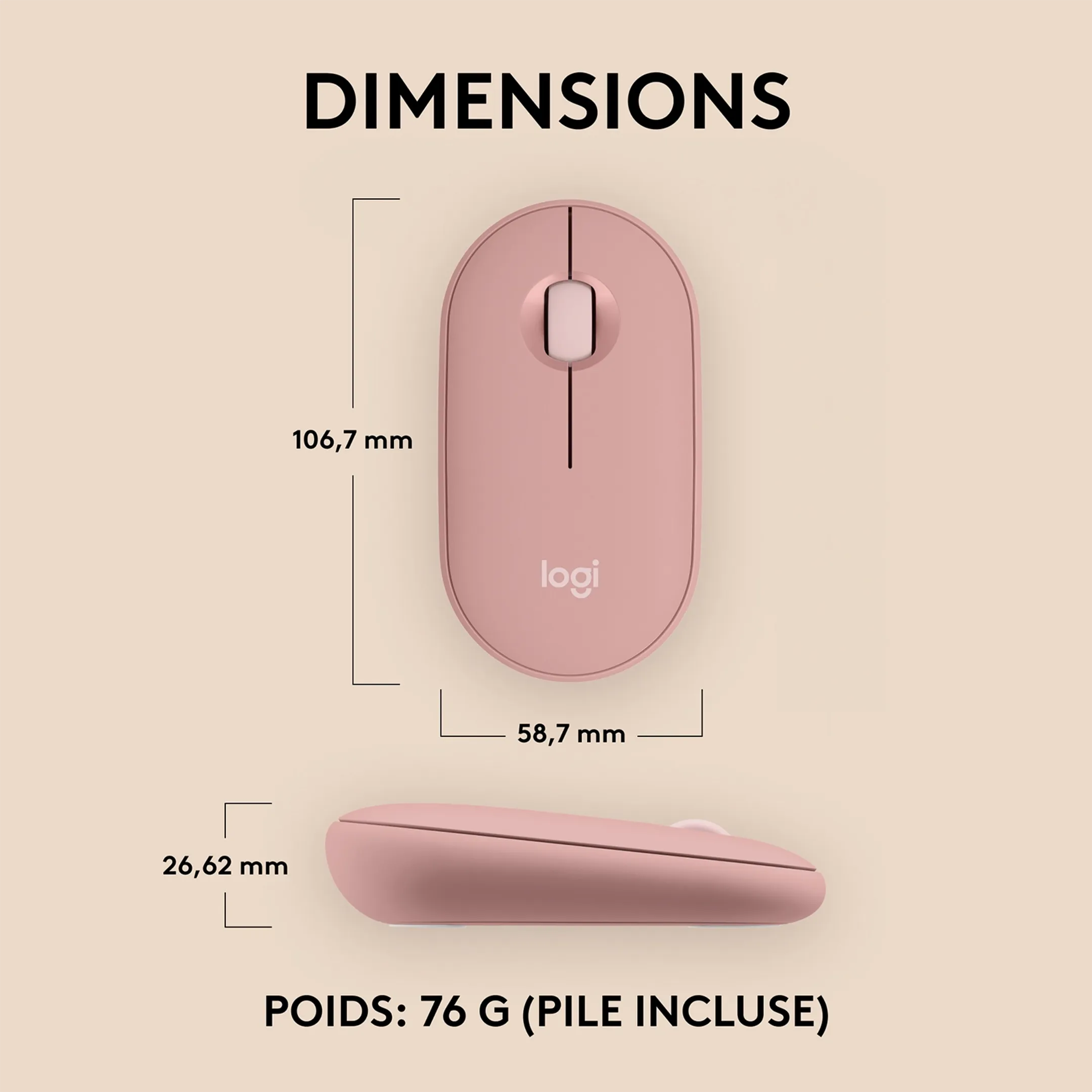 Logitech Pebble Mouse 2 M350s - Rose image